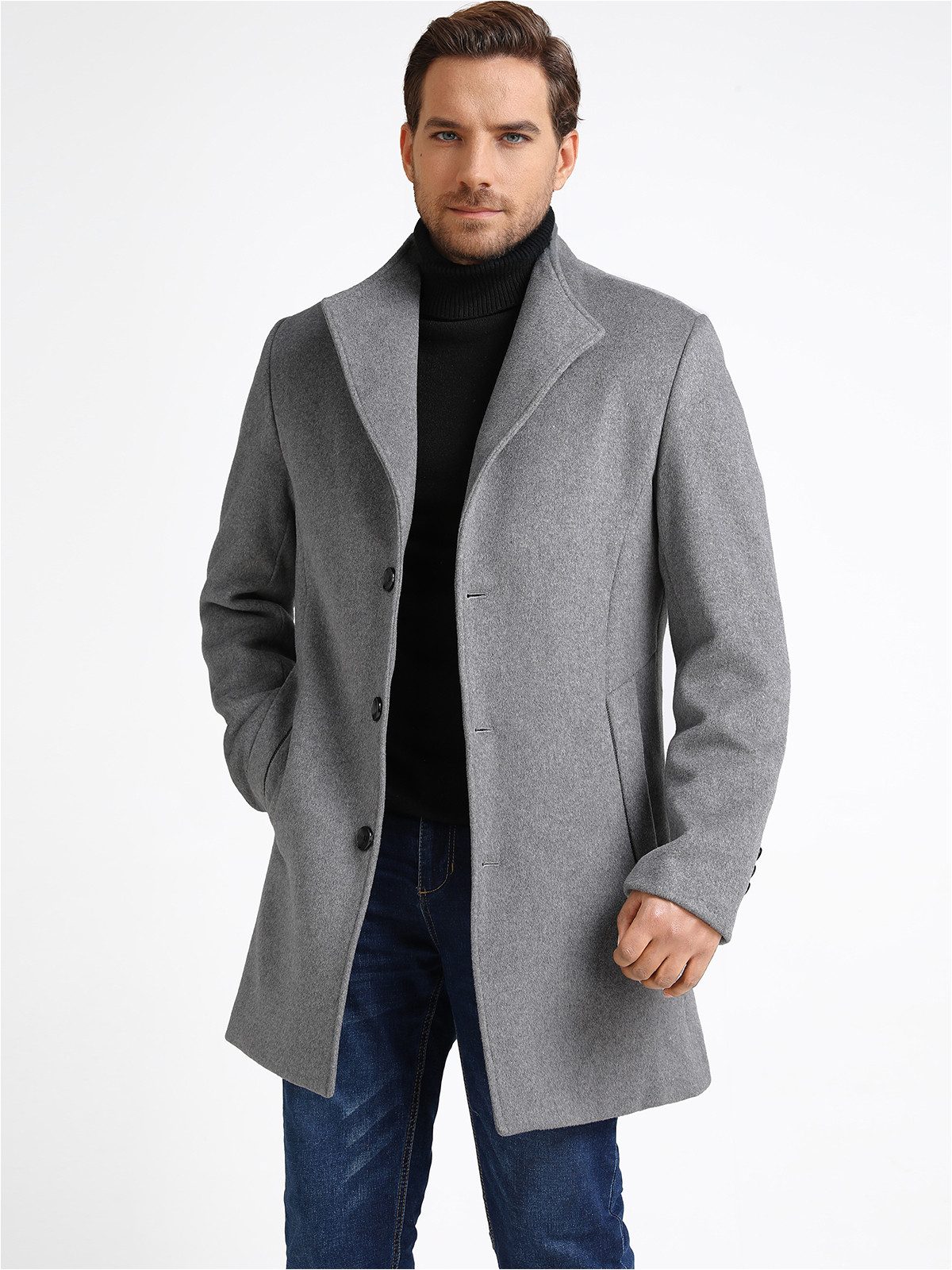 Allthemen Wintermantel Herren mittellanger Mantel mit günstig online kaufen
