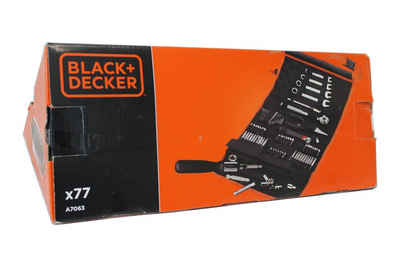 Black & Decker Werkzeugset Mechaniker-Set mit Rolltasche, 77-teilig, Werkzeug-Set, (77-St)