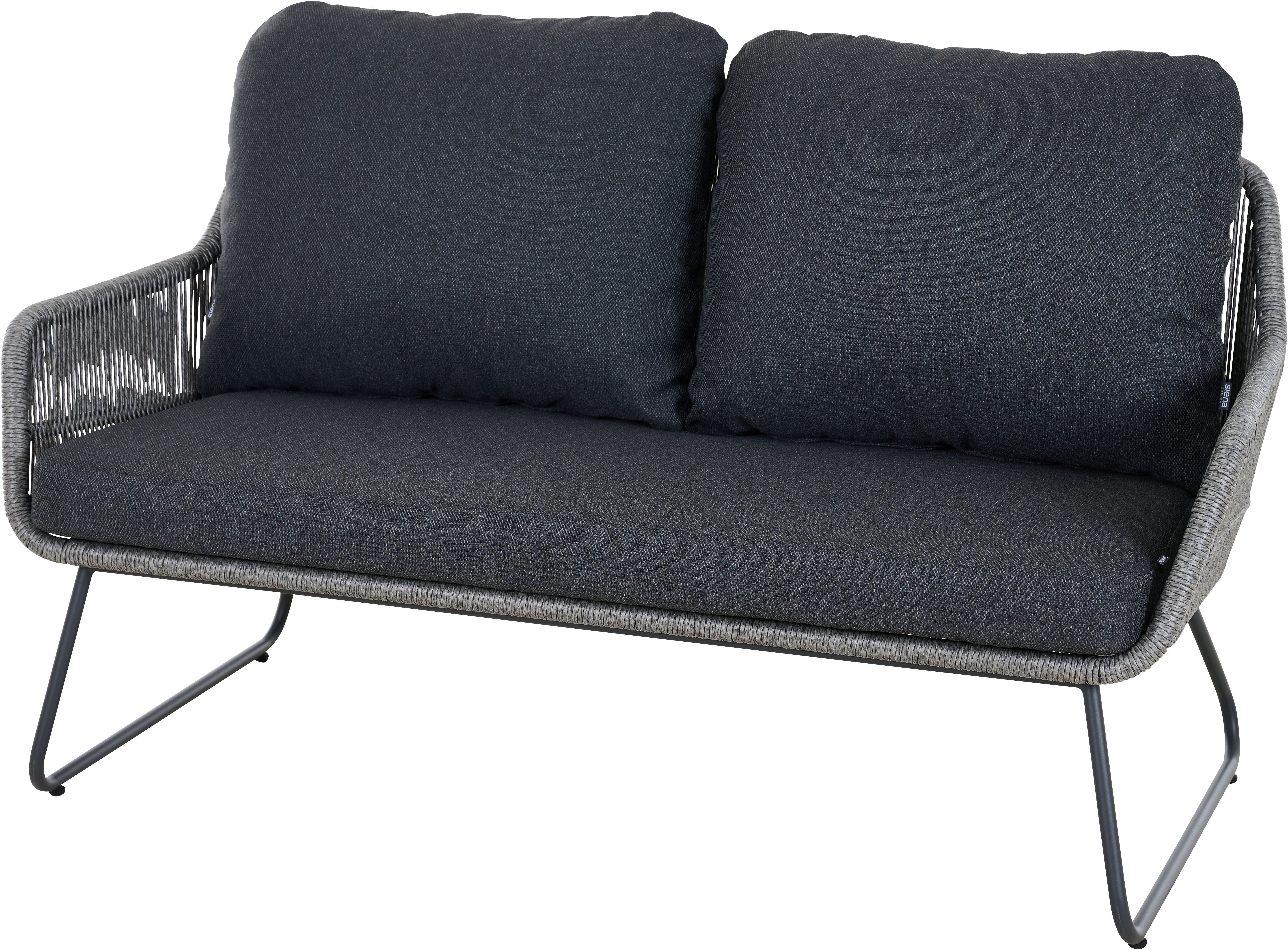 Siena Garden Loungeset Kansas Lounge, (Set, 4-tlg), 2er Bank, 2 x Sessel und Tisch
