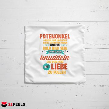 22Feels Dekokissen Du Wirst Patenonkel Schwangerschaft Geschenk Männer Deko Herren Spruch, Deko mit Persönlichkeit