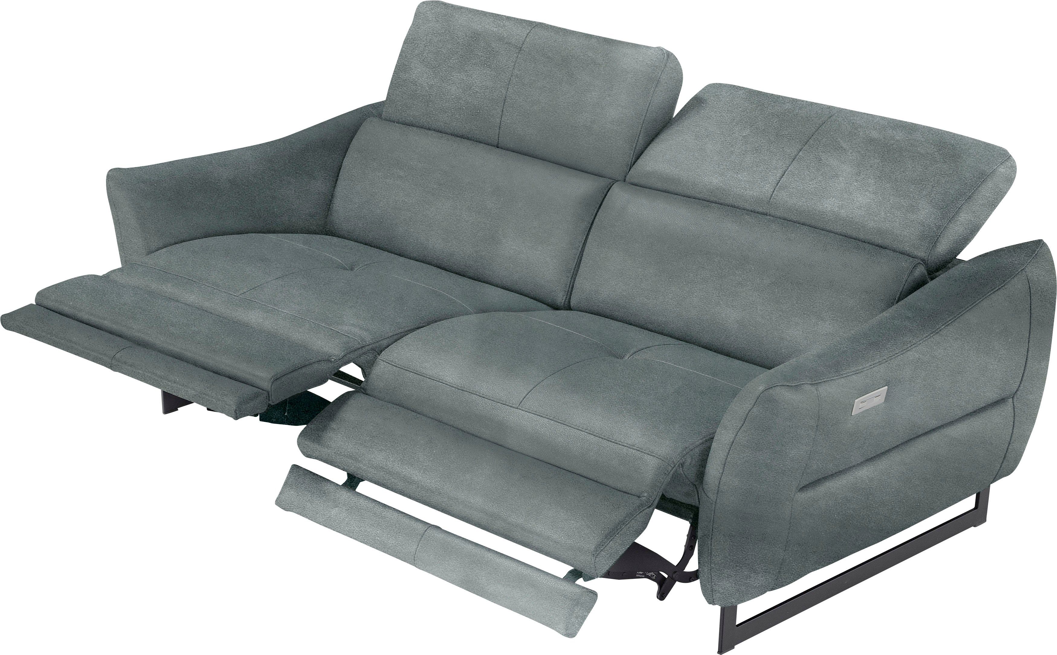 Egoitaliano 2,5-Sitzer Dafne, elegantes Designsofa mit hohem Sitzkomfort, mit und ohne elektrischer Relaxfunktion, Kopfteile manuell verstellbar