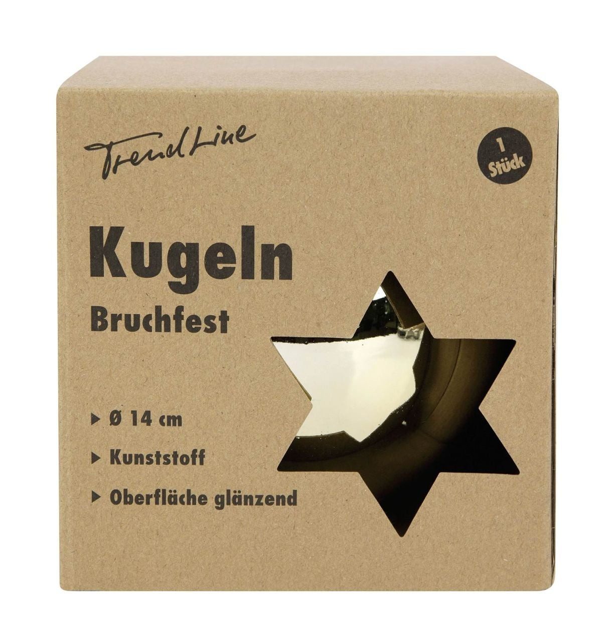 Trend Line Christbaumschmuck TrendLine Weihnachtskugel bruchfest, langlebig Ø