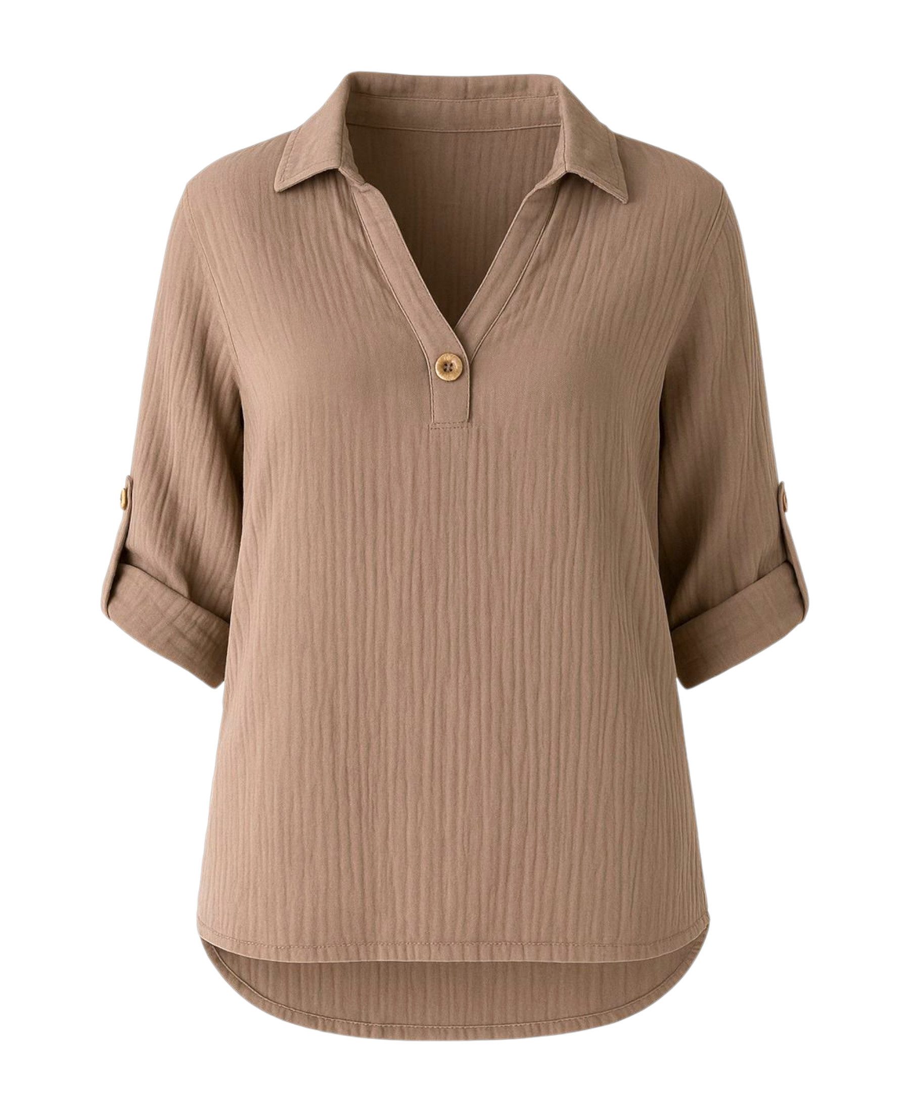 WENOR Schlupfbluse Musselin, 100 % Baumwolle, Halbarm, günstig online kaufen