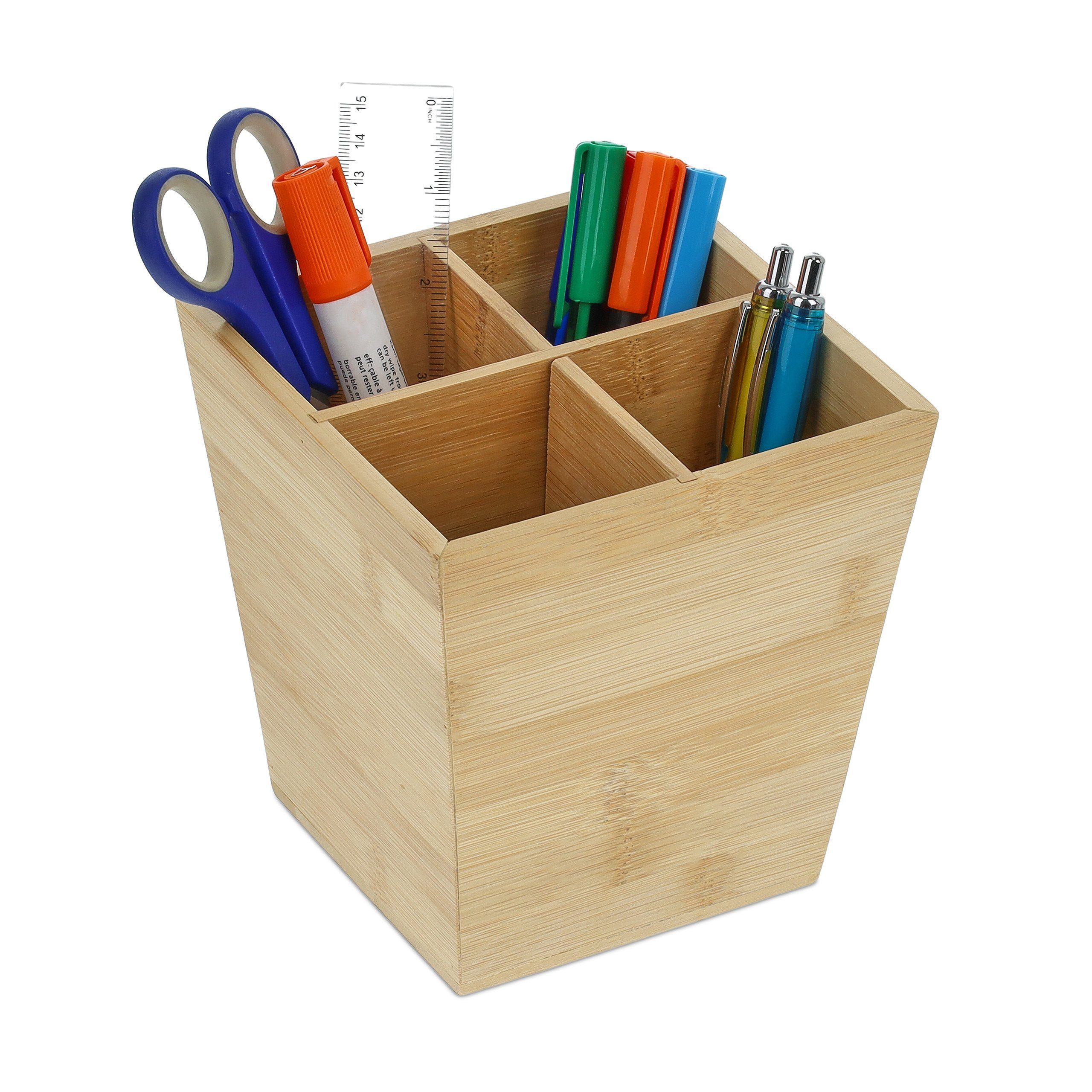 relaxdays Organizer Bambus Власник ручки 4 Fächer