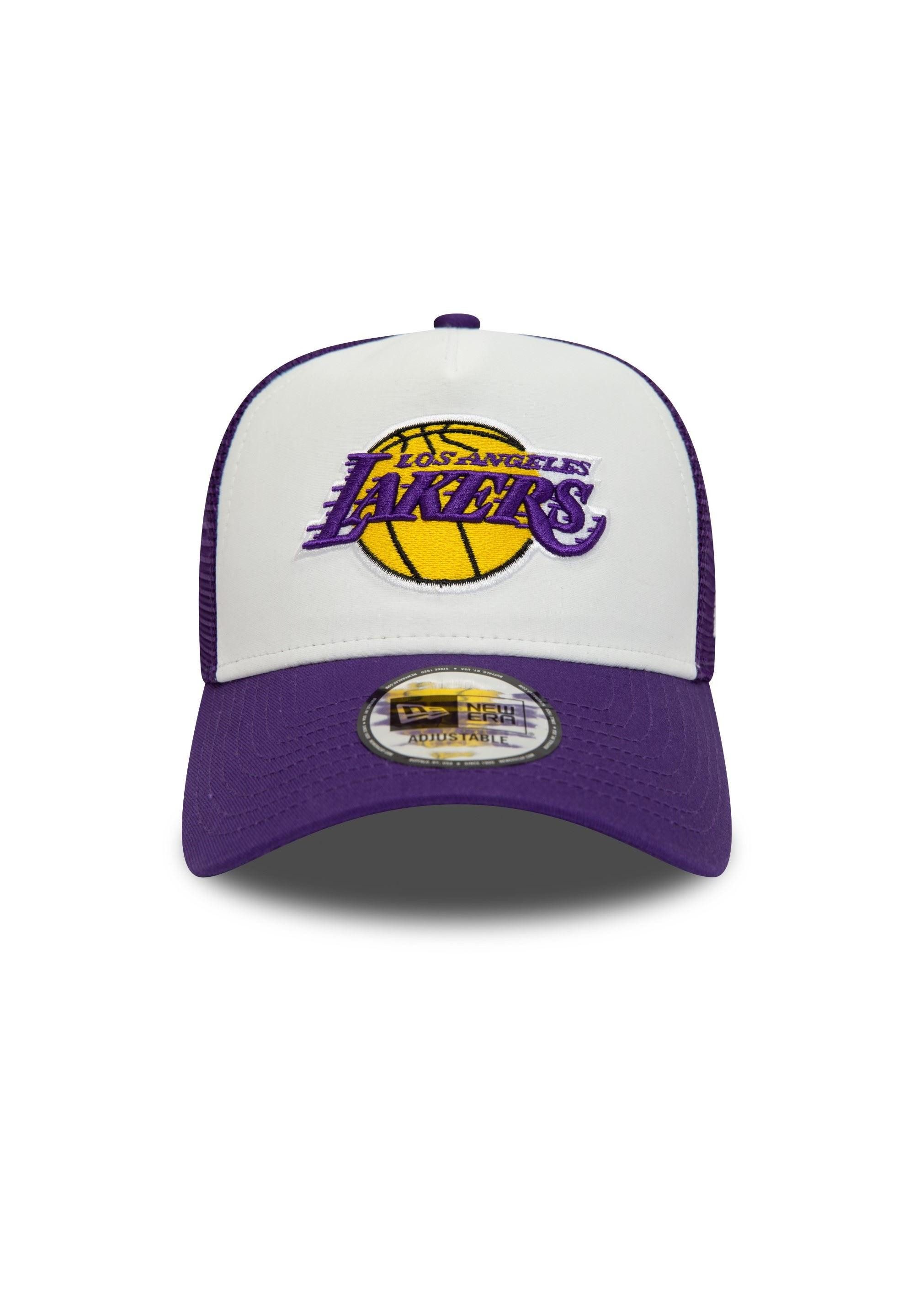 New Era Baseball Cap Los Angeles Lakers NBA Team Colour White Purple A-Frame Adjustable Tru (1-St)