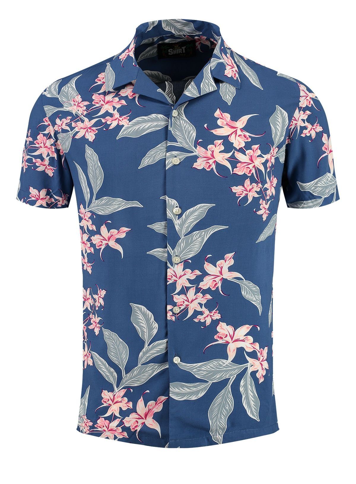 Key Largo Hawaiihemd Herren Hawaii Freizeit Hemd Trinidad MSH00010 Regular Kurzarm Kentkragen Gemustert