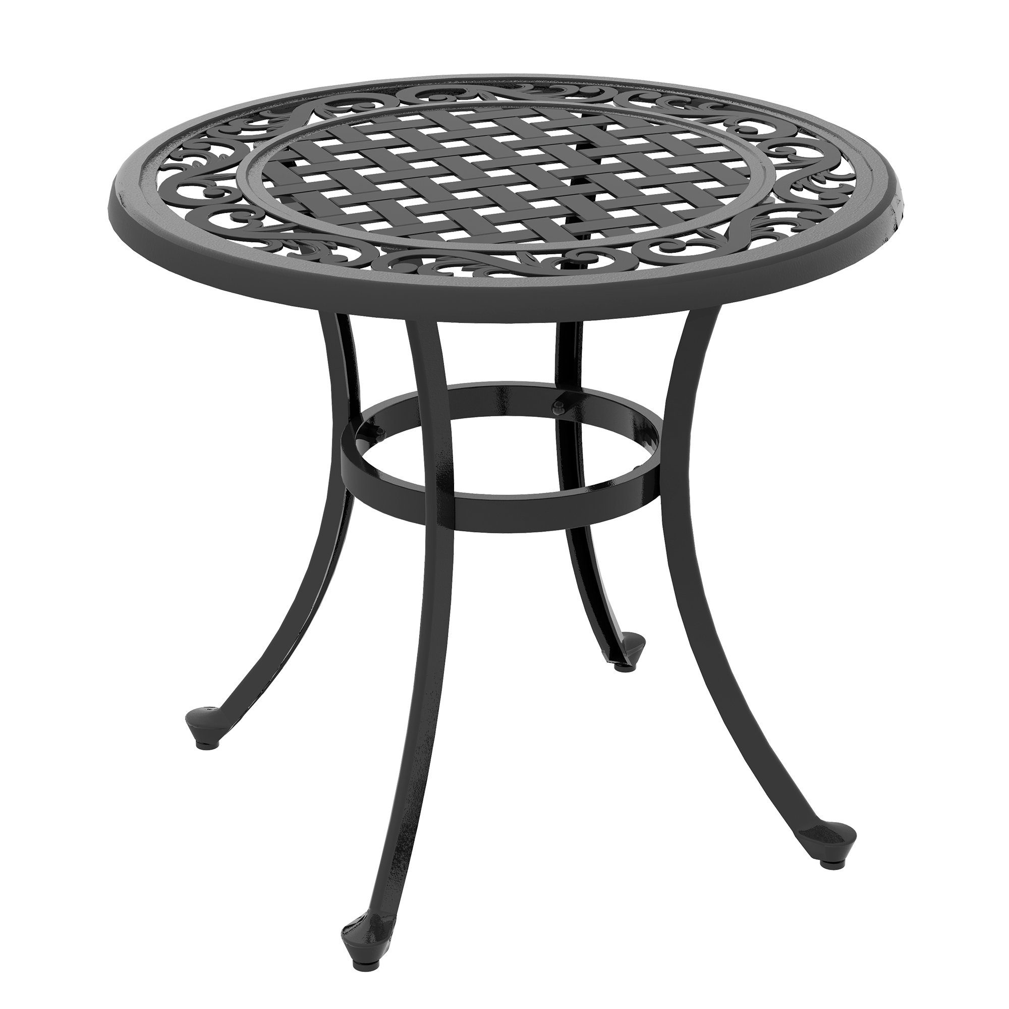 Outsunny Gartentisch Beistelltisch, Terrassentisch mit Aluminiumrahmen günstig online kaufen