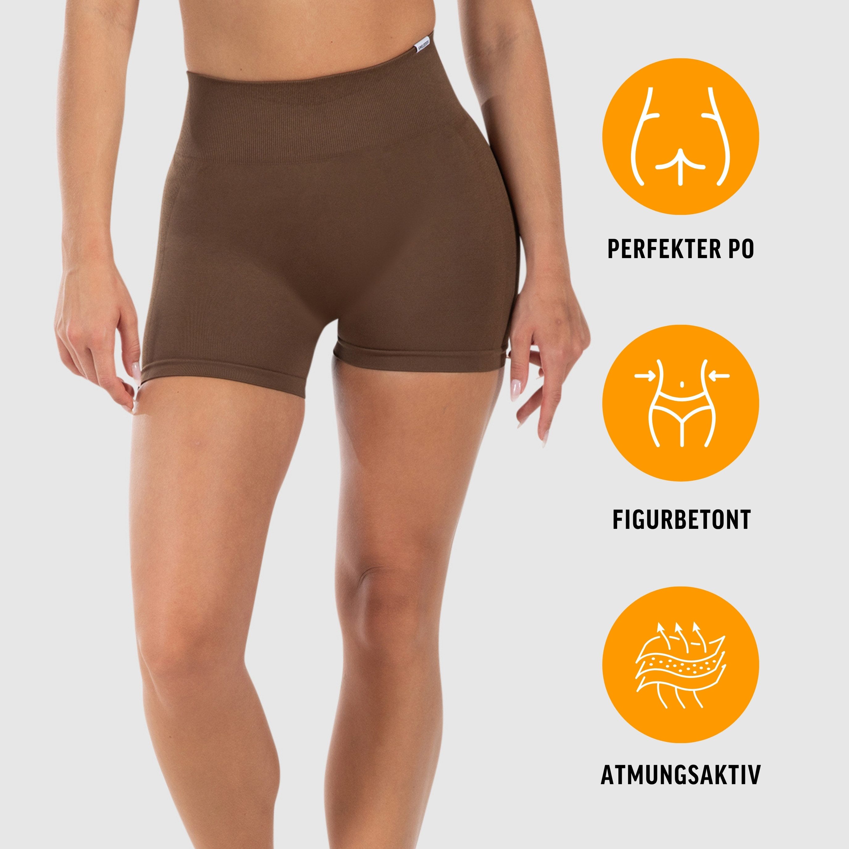 Smilodox Shorts Priska Gymshorts Damen, Shaped Fit, Seamless Radlerhose, Squatproof Scrunch, schweißabweisend, Funktionsmaterial, feminin, Komfort
