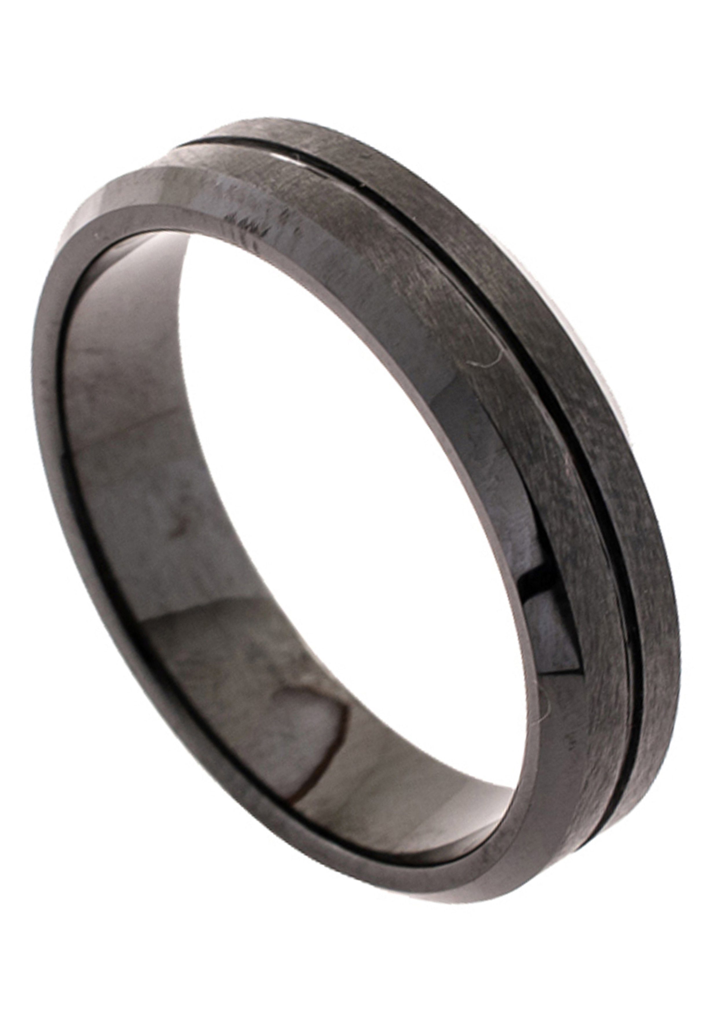 Edelstahl matt JOBO schwarz Fingerring, beschichtet