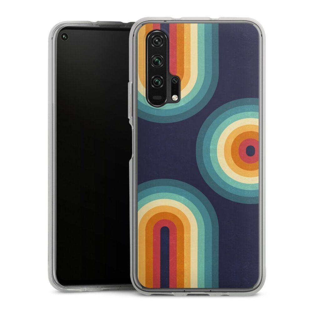 Handyhülle Retro bunt Regenbogen Double Rainbow on Blue