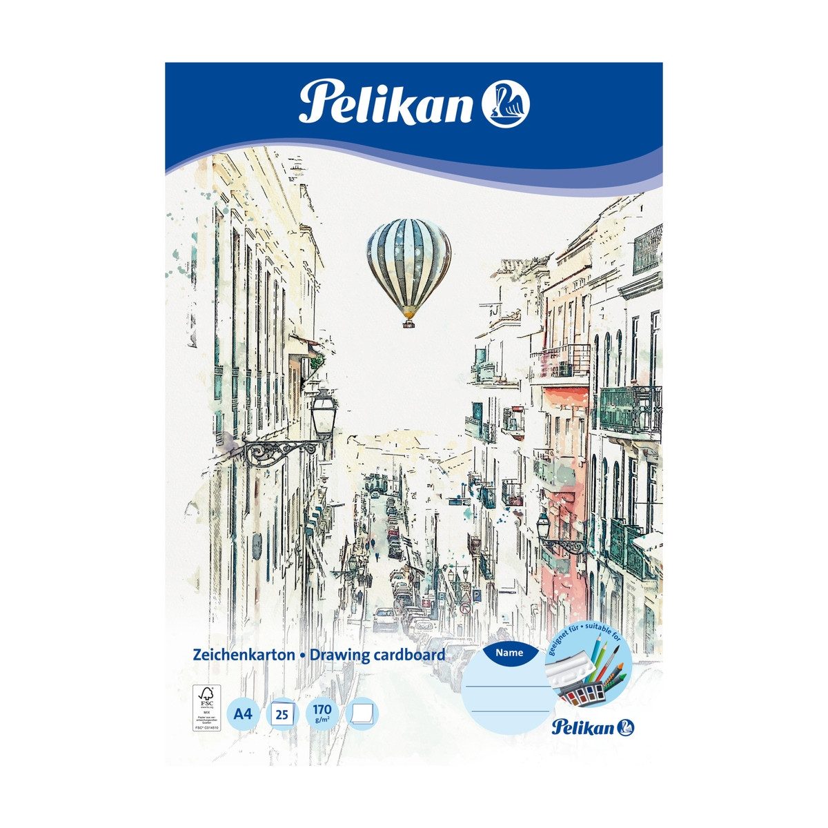 HAMELIN PAPERBRANDS Karton Pelikan Zeichenkarton Stadtaussicht DIN A4 25 Blatt