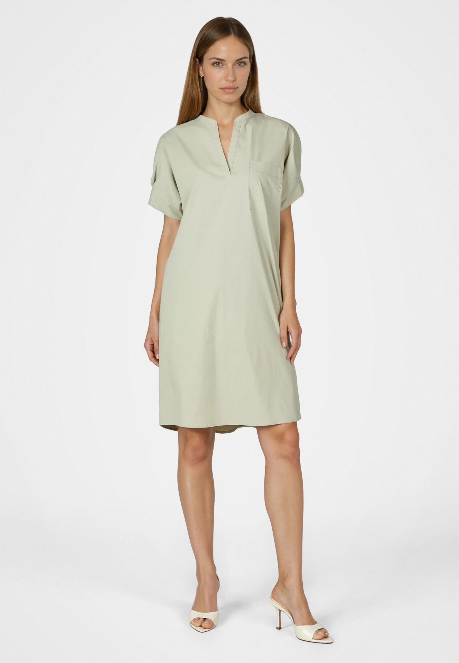 MARC AUREL Midikleid mit V-Ausschnitt