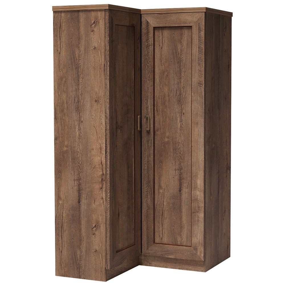 Lomadox Eckschrank TEORA-161 in Lefkas Eiche Kleiderstange 5 Einlegeböden