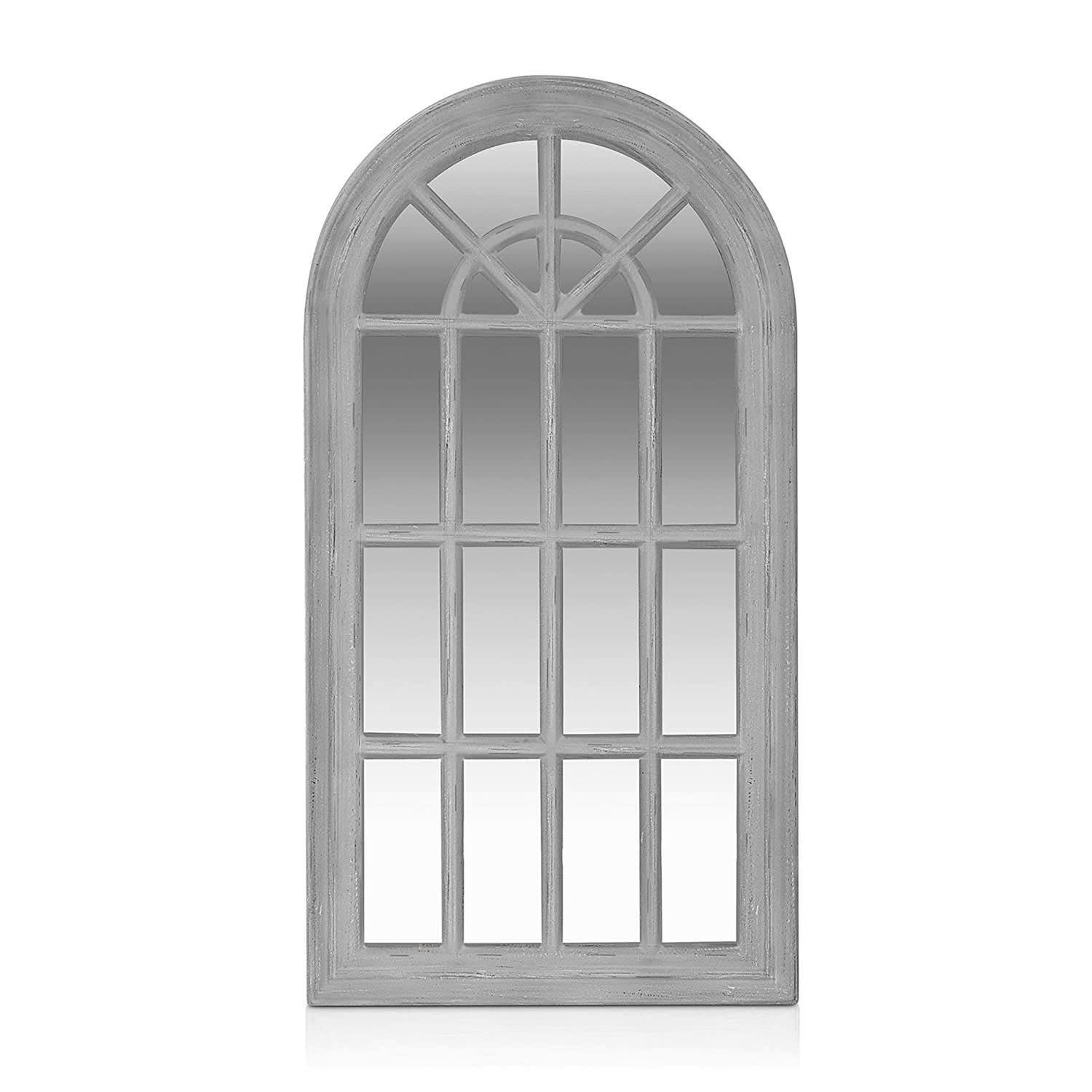 Spiegel Casa 46 cm Grau Savile 86 | Französischer Chic Fensterspiegel x Grau