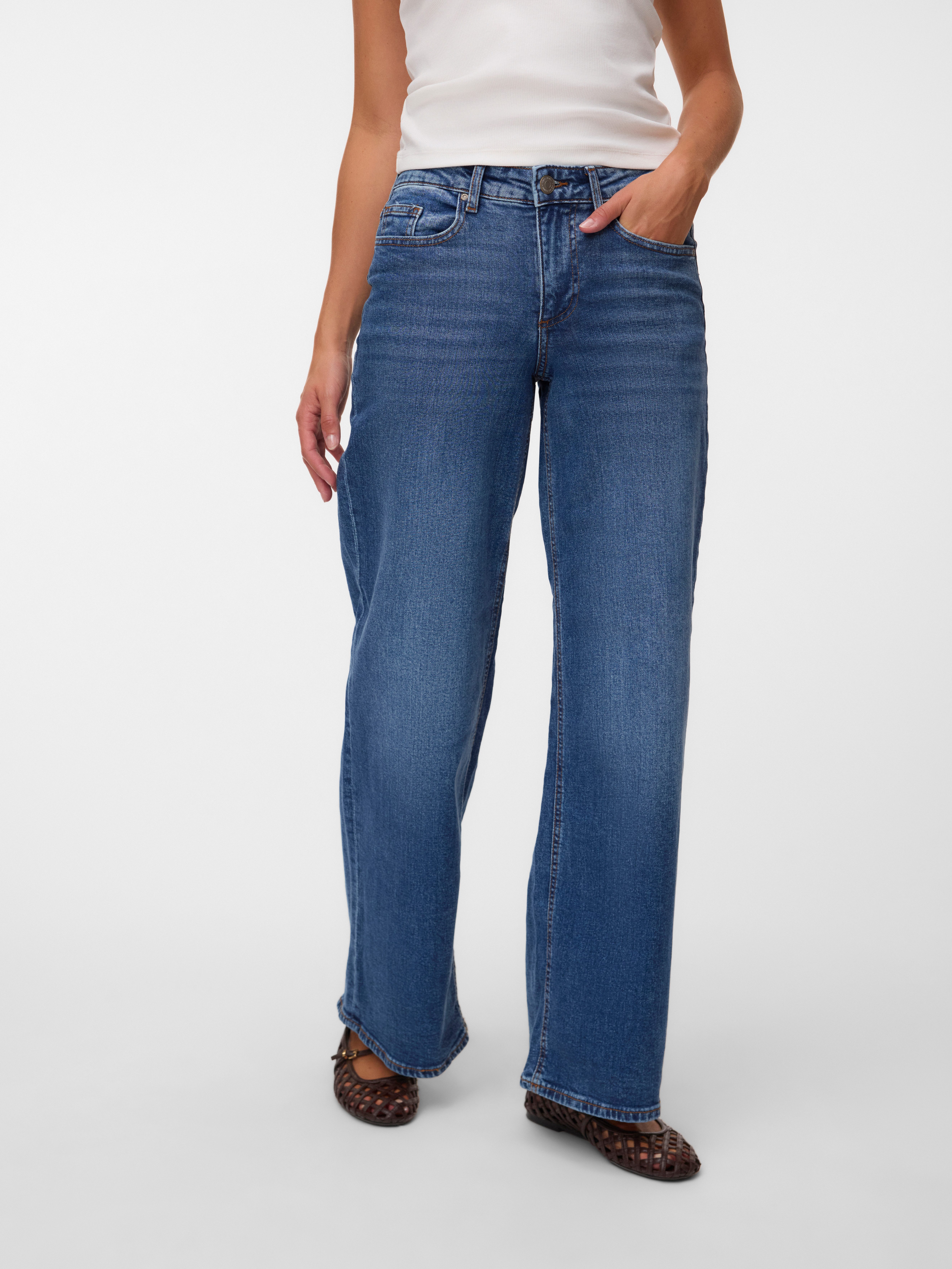Vero Moda Weite Jeans VMSANDIE-STRETCH MR WIDE JNS RA3087 NOOS Baumwollmischung, wide fit, mid rise