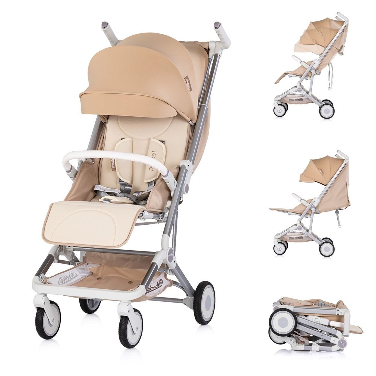 Chipolino Kinder-Buggy Pocket, EVA-Material, 5-Punkt-Gurt, Sonnendach, Rückenlehne verstellbar