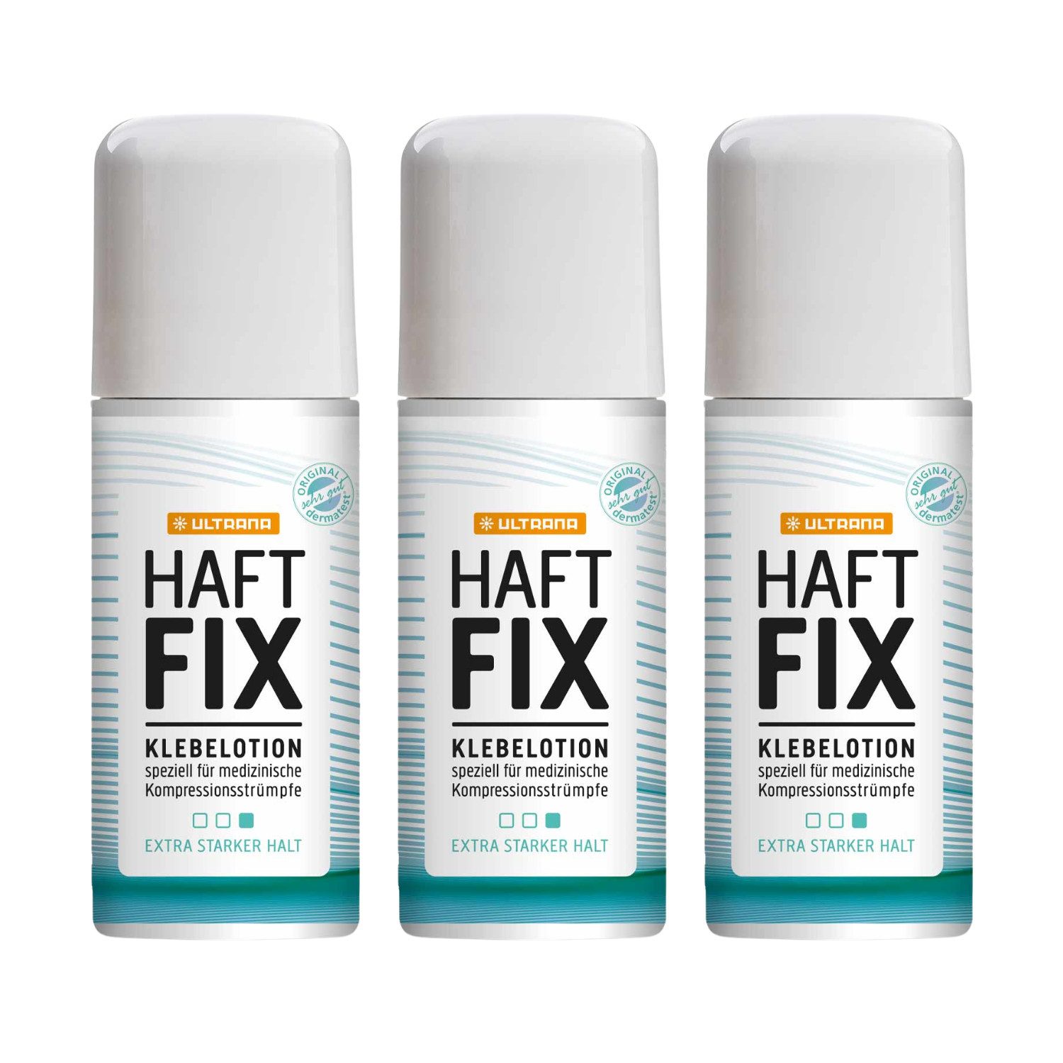 ULTRANA Textilkleber Ultrana HaftFIX Hautkleber Roll-on 3 x 60 ml