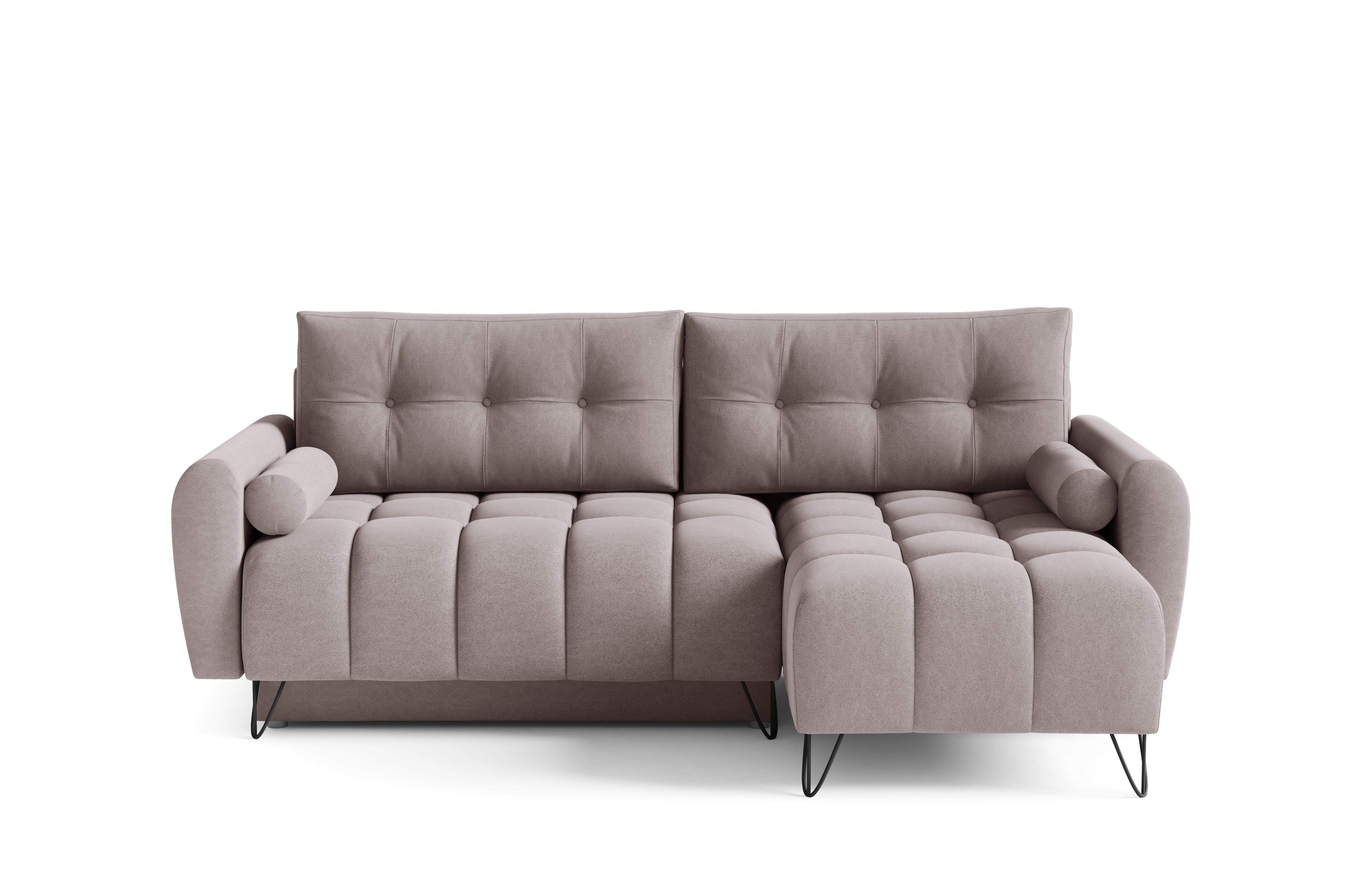 (BxHxT): Schlaffunktion Bettkasten mit Ecksofa und Sofagarnitu MOEBLO mit Ecke Elegante L-förmiges Schlaffunktion Wohnzimmergarnitur Mini, Bettzeugablage 222x148x94 OHIO cm, - Couch