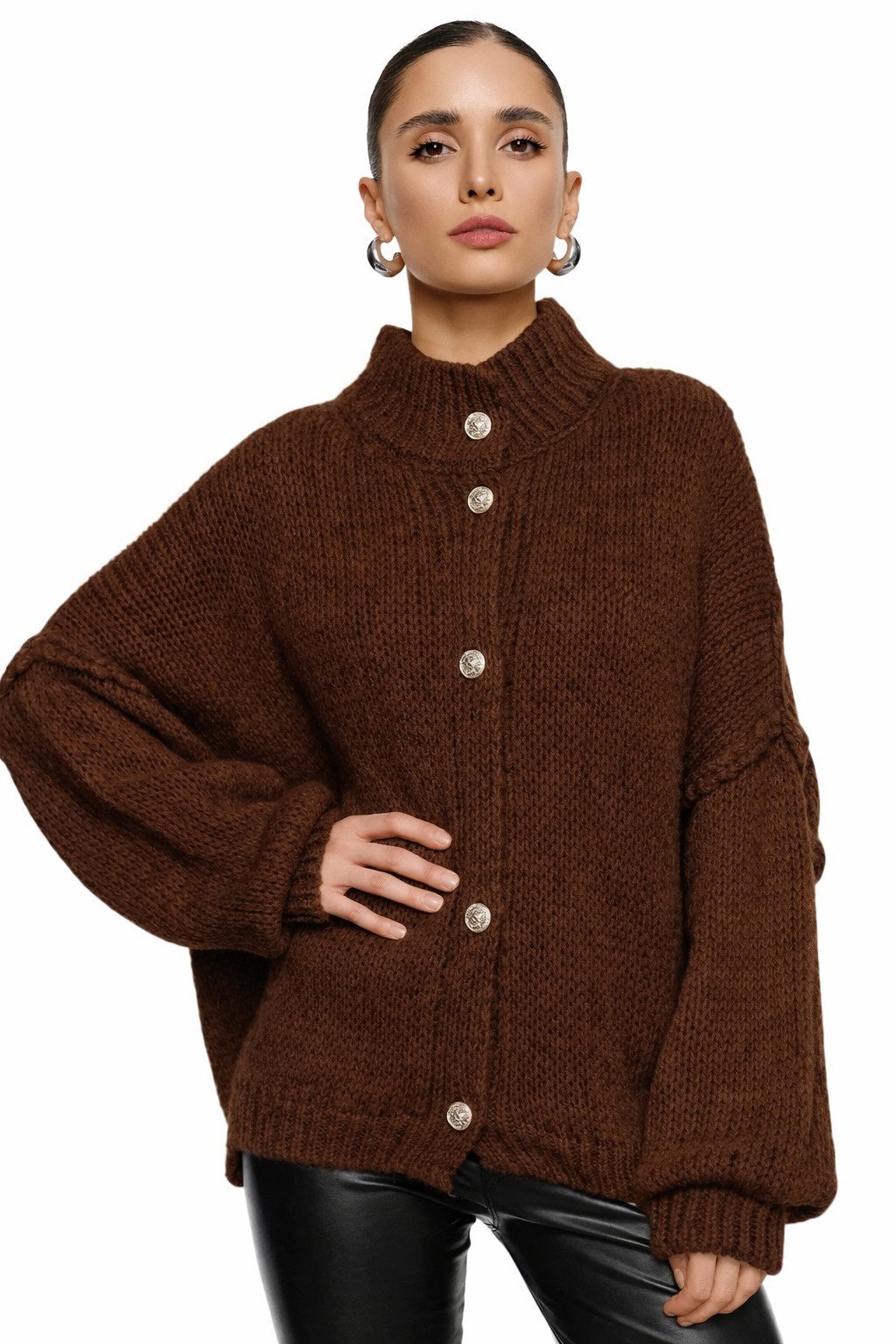 Worldclassca Cardigan WORLDCLASSCA Damen Cardigan Oversize Strickjacke mit Knöpfen Fashion Neue Kollektion - Stilvolle und gemütliche Strickmode für Damen