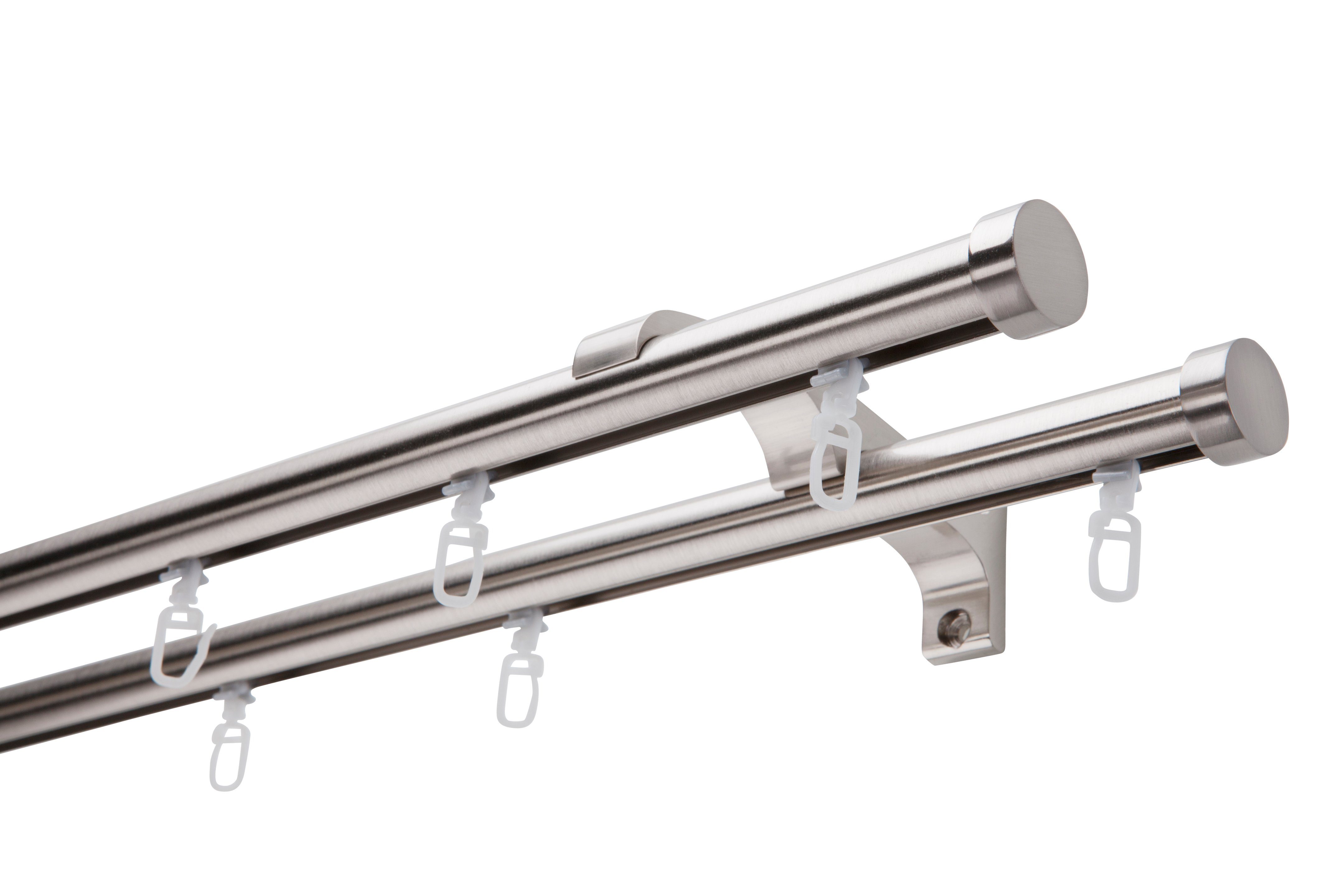 DécoProfi Innenlaufschiene Gardinenstangen Set 2-läufig Endkappe "Cap", Ø 2 günstig online kaufen
