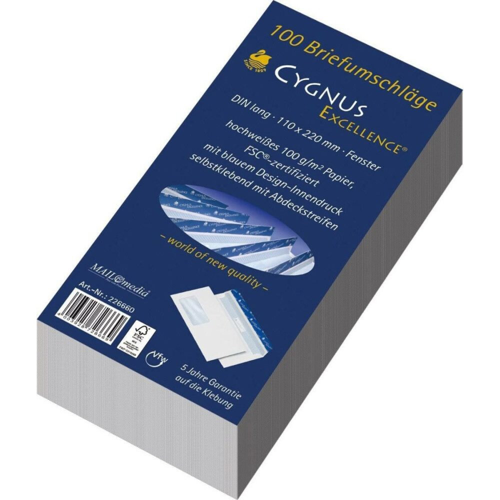 MAILMEDIA Briefumschlag CYGNUS EXCELLENCE 30002393 Briefhülle DL HK 100 g weiß