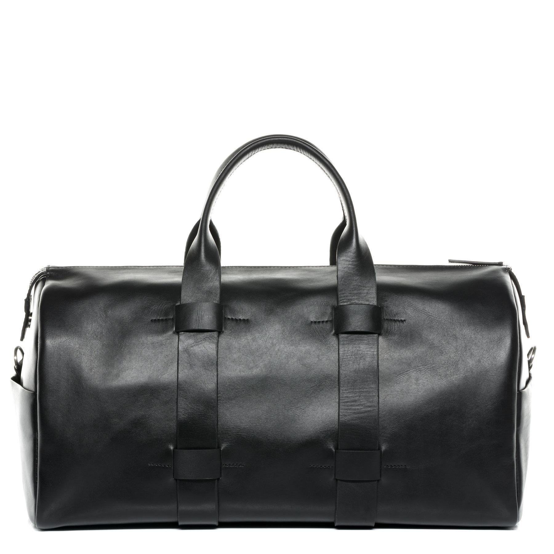 FEYNSINN Umhängetasche echt Leder Weekender groß Ledertasche schwarz TROY, Echtleder Reisegepäck für Damen & Herren, Sporttasche XL schwarz