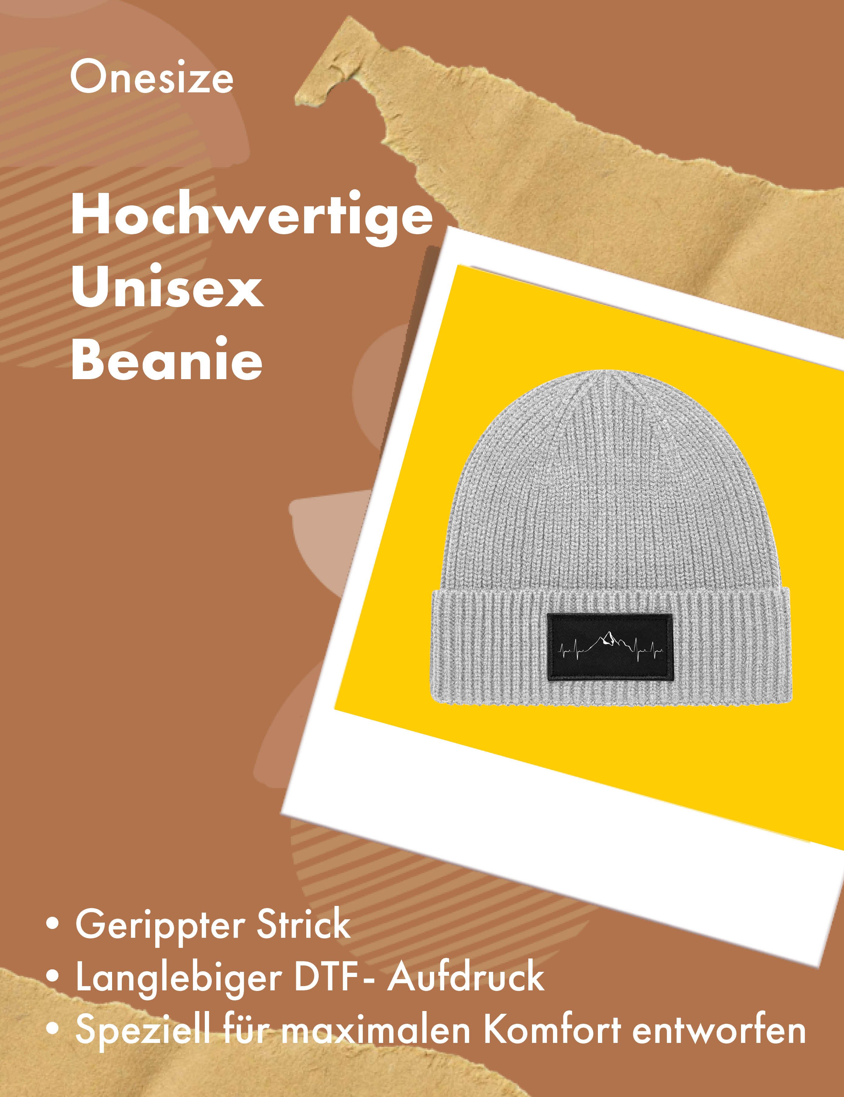 Youth Designz Beanie Unisex Strick Beanie Mütze mit Heartbeat Mountain Aufdruck Geschenk mit lustigen Print für Damen und Herren