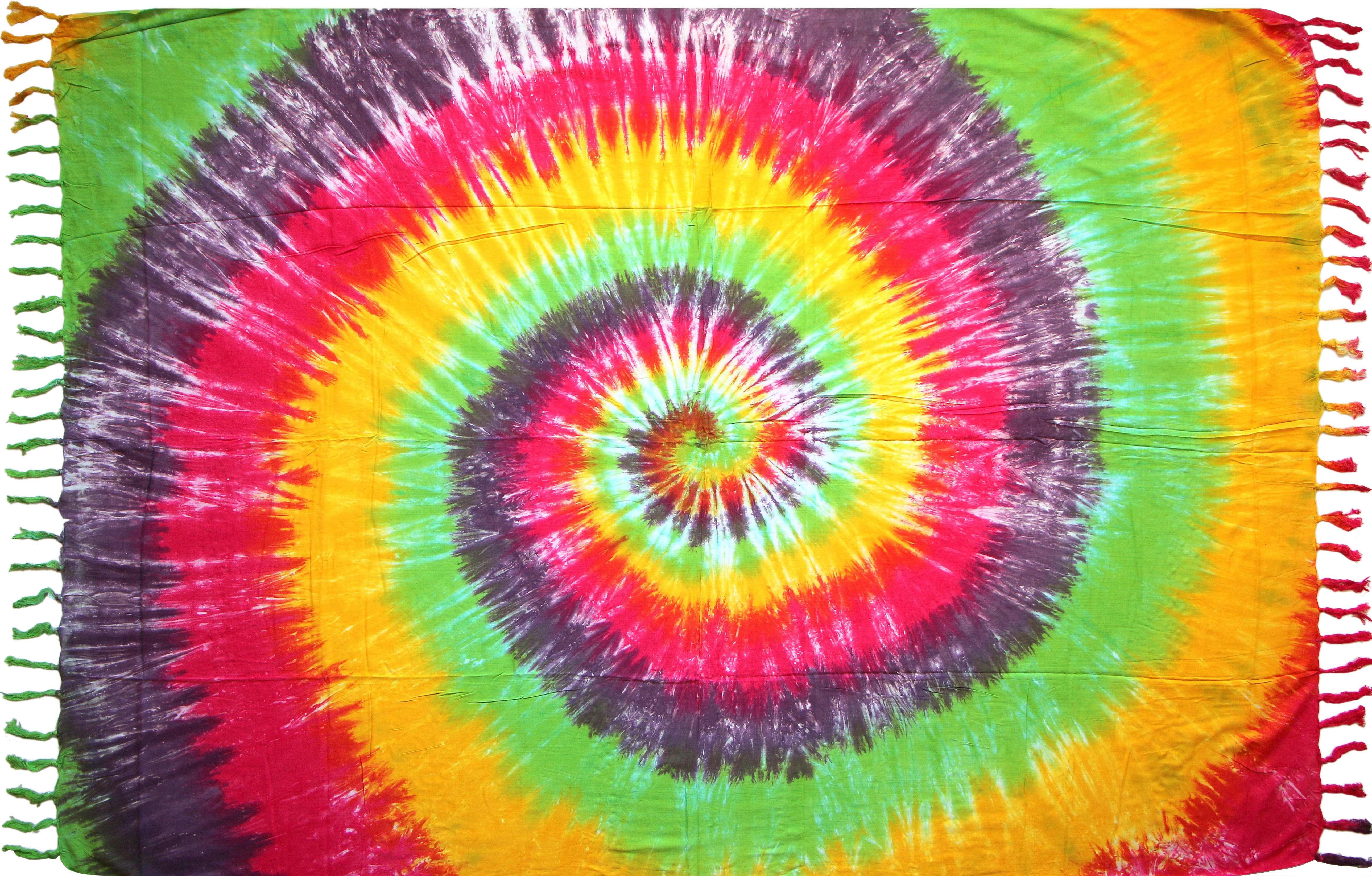 Wogeka Sarong blickdichter Sarong bunt batik als Strandtuch Strandkleid Wickelrock