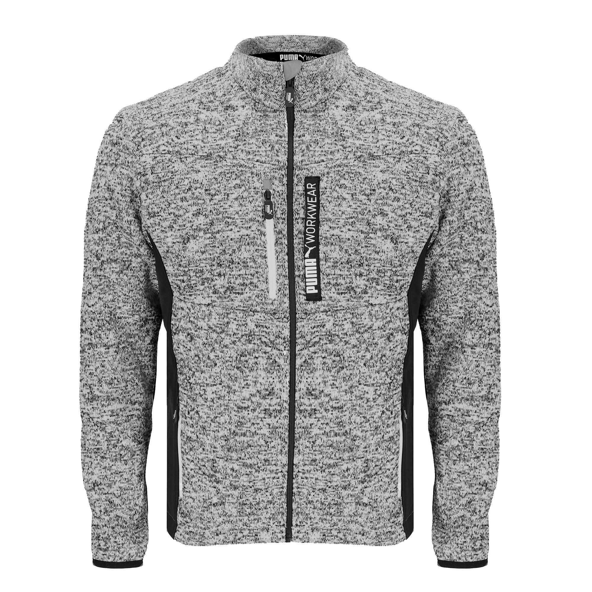 PUMA Workwear Fleecejacke Strickfleecejacke mit Stehkragen, verlängertes Rückenteil