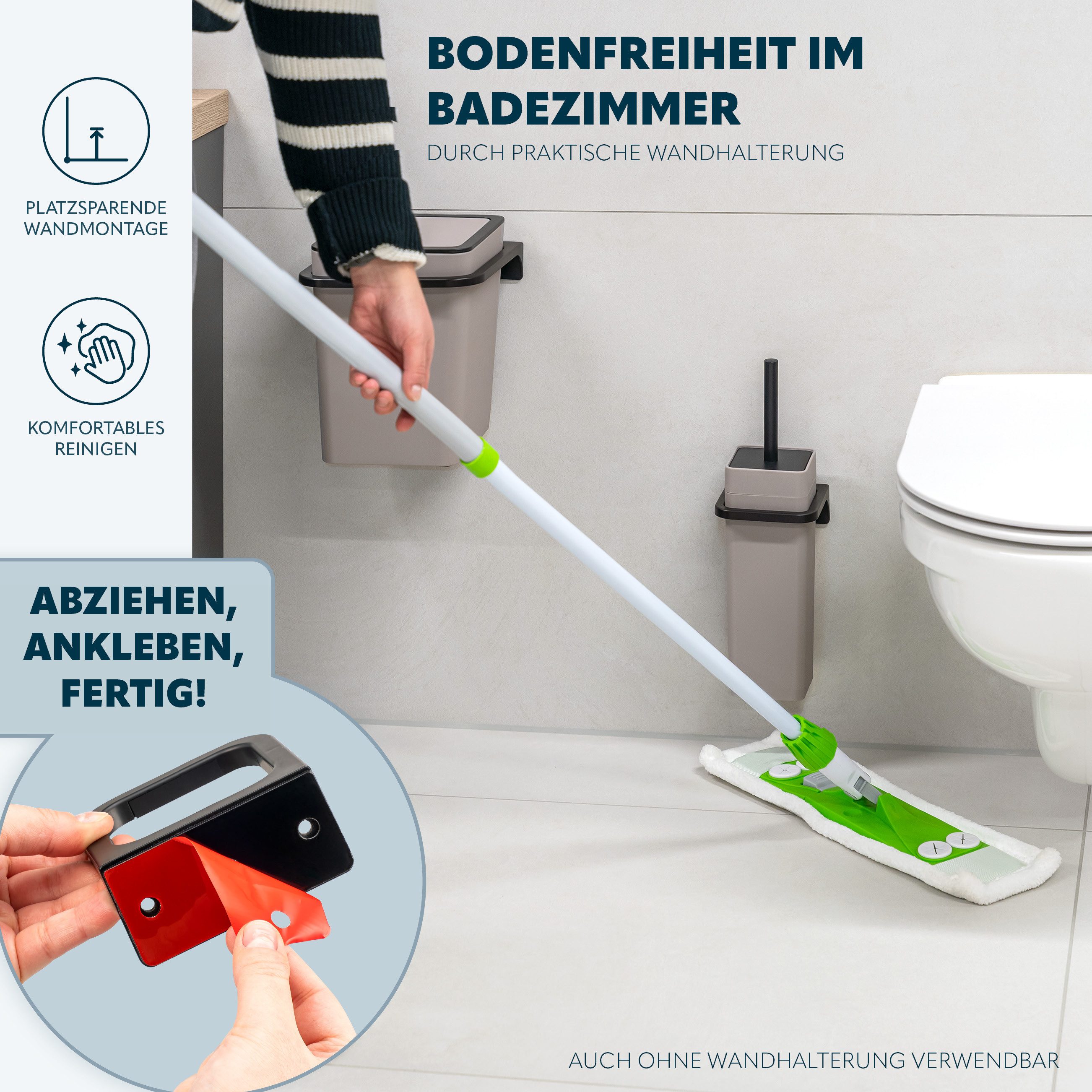 bremermann Badaccessoire-Set 2tlg. Bad-Set SAVONA Softtouch inkl. Wandhalterung, 2 tlg. – Bild 3 von 5