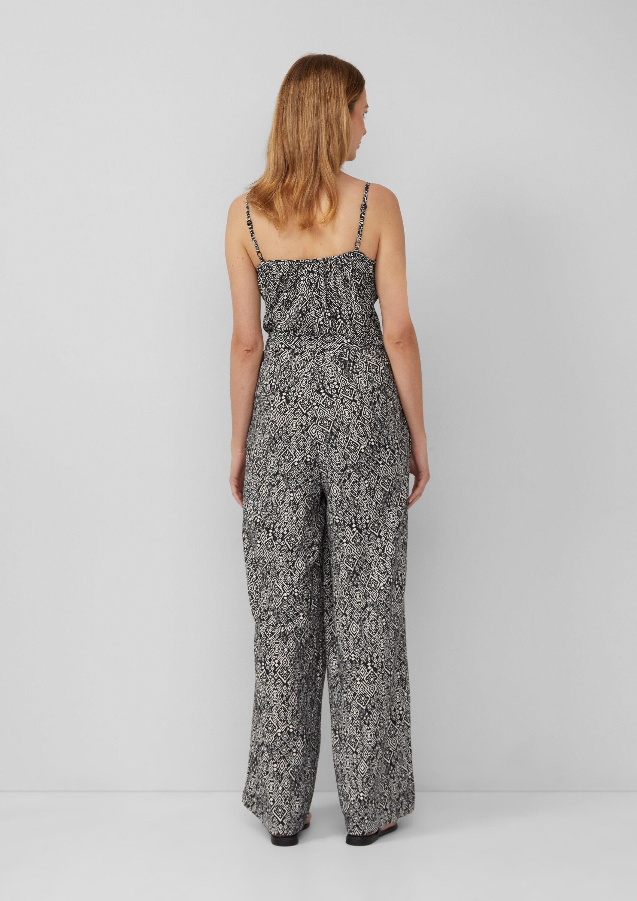 s.Oliver Jumpsuit Overall Jumpsuit aus strukturiertem Viskosemix mit verstellbaren Trägern
