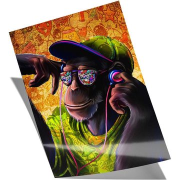 Mister-Kreativ XXL-Wandbild Cool Music Monkey - Premium Wandbild, Viele Größen + Materialien, Poster + Leinwand + Acrylglas
