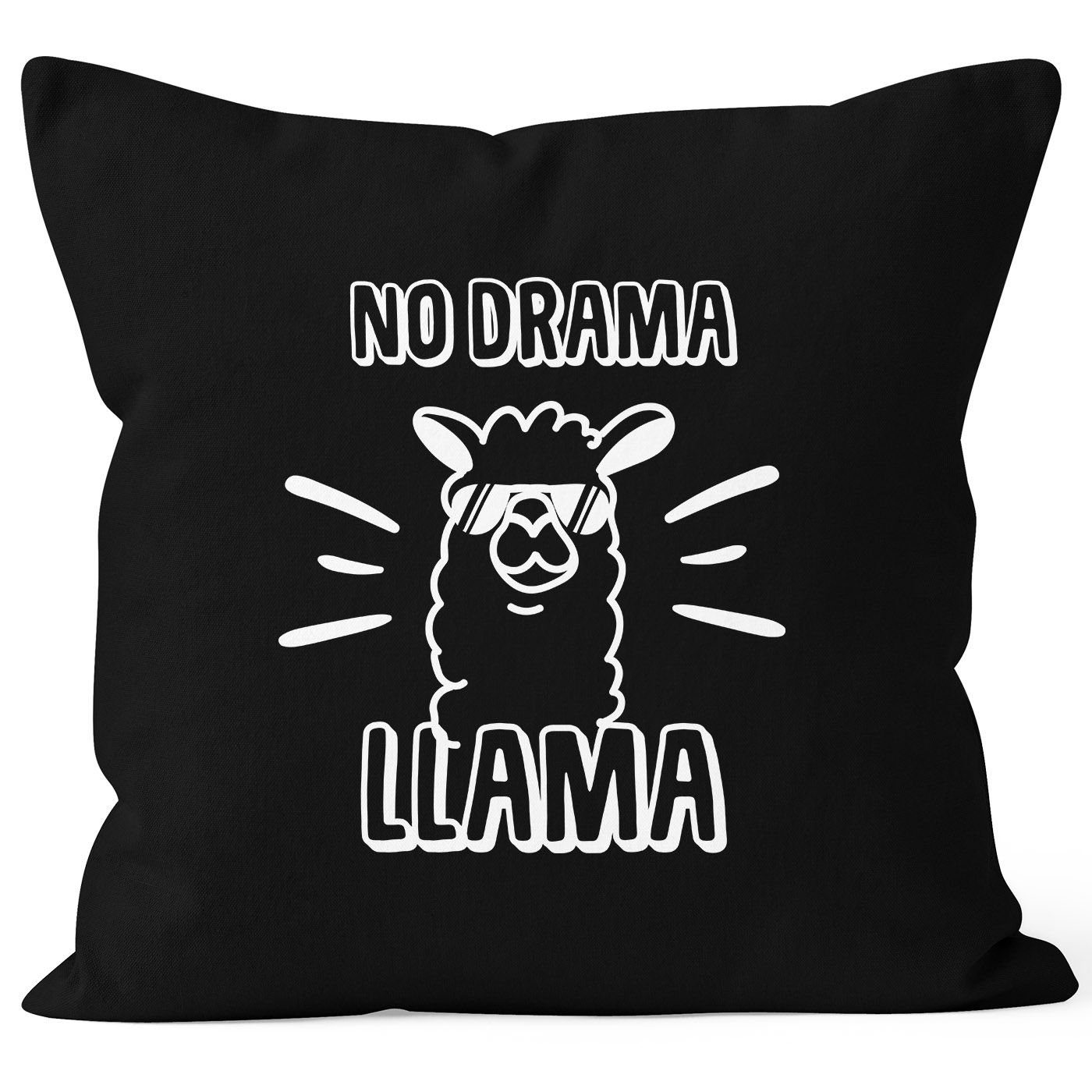 MoonWorks Dekokissen KissenBezug No drama Llama Lama Spruch Sprüche
