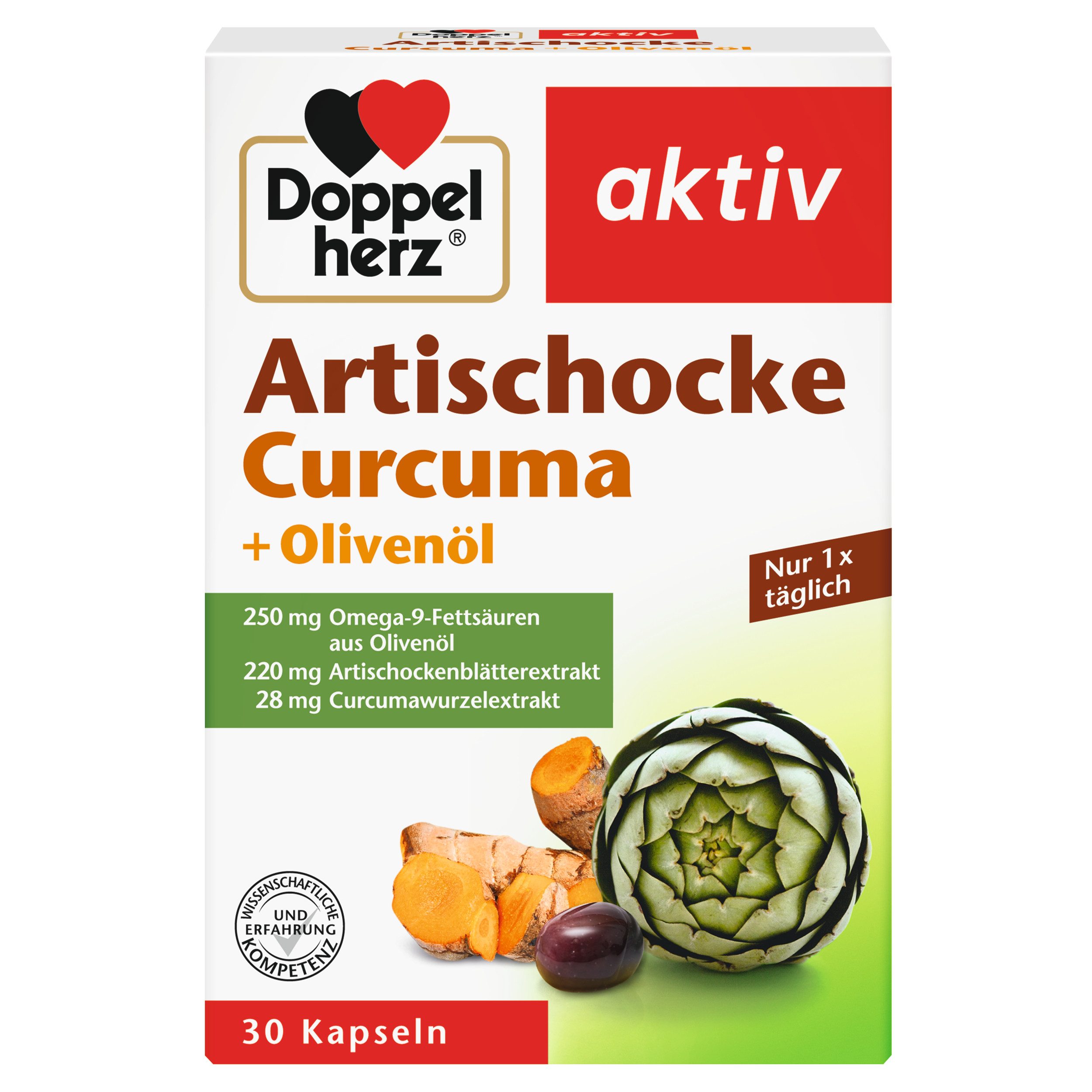 Doppelherz Doppelherz Artischocke + Olivenöl + Curcuma, 30 Kapseln Kapsel