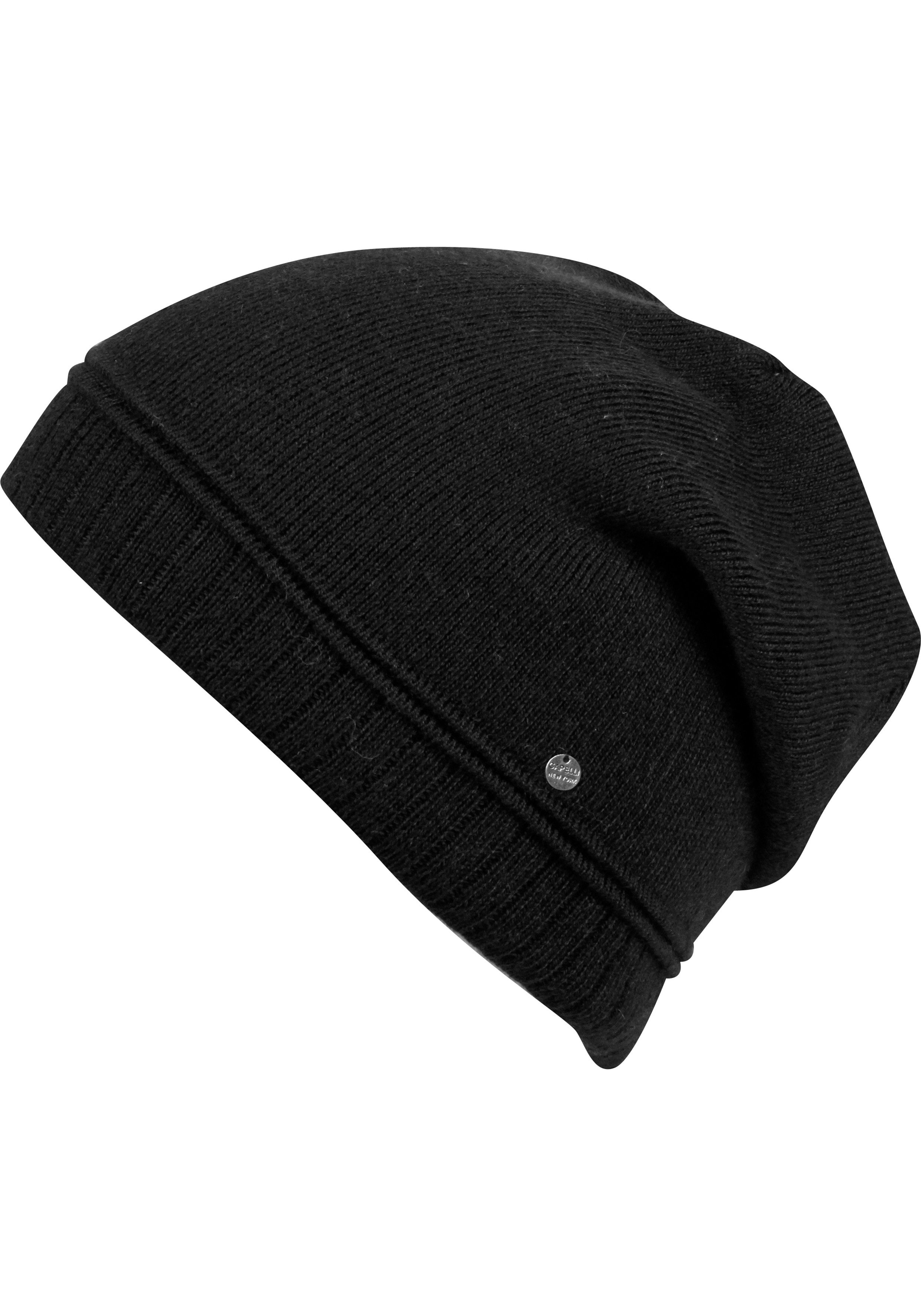 Capelli New York Beanie (Packung) Metall-Logo, gerafft, Feinstrick