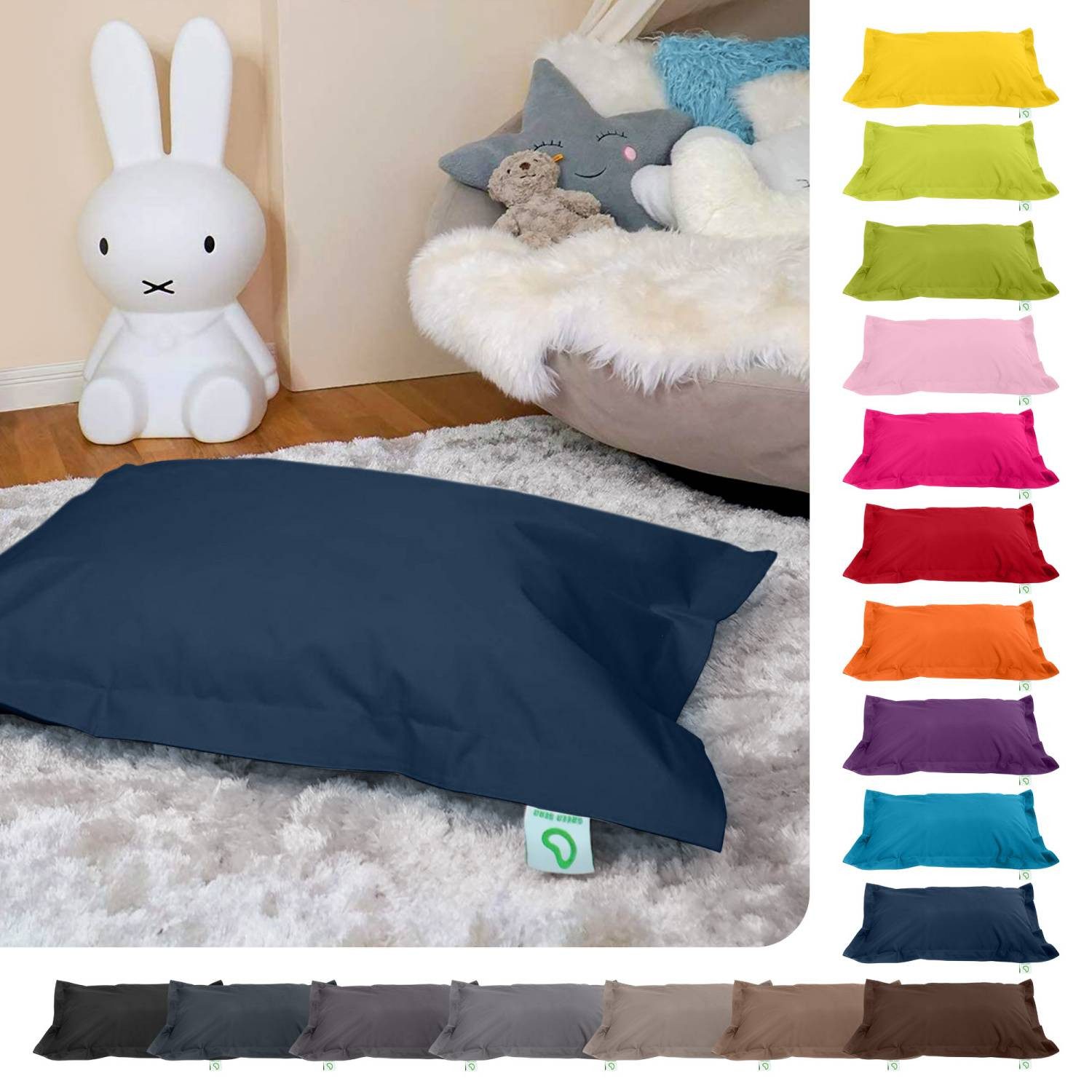 Green Bean Sitzsack Kinder-Sitzsack 70x100cm - 70 Liter (Kinder-Sitzsack 70x100cm & 70 Liter EPS-Perlen Füllung, - Indoor & Outdoor - Bean Bag Sitzkissen Bodenk – Bild 4 von 5