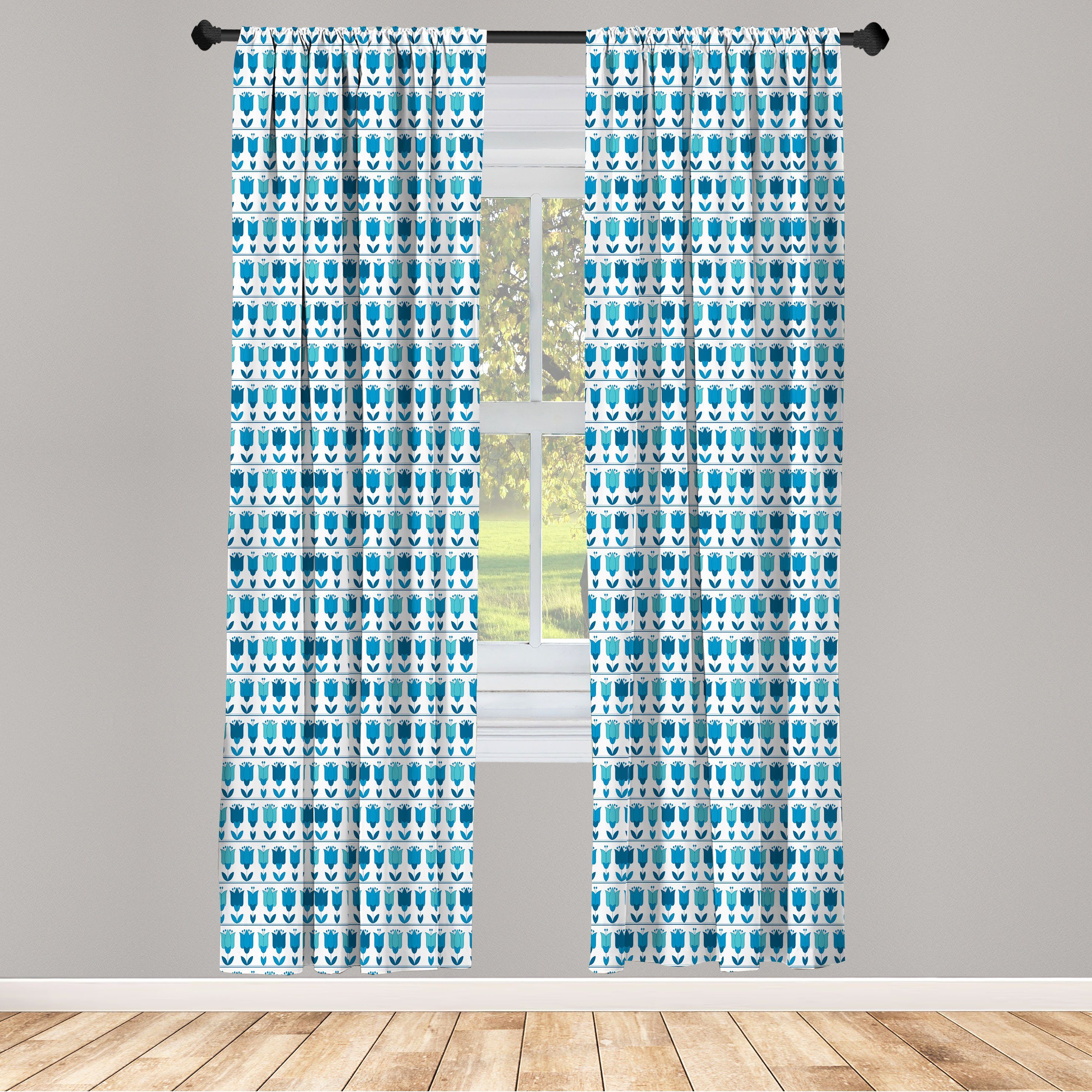 Gardine Vorhang für Wohnzimmer Schlafzimmer Dekor, Abakuhaus, Microfaser, Blumen Holland Tulip Volkston