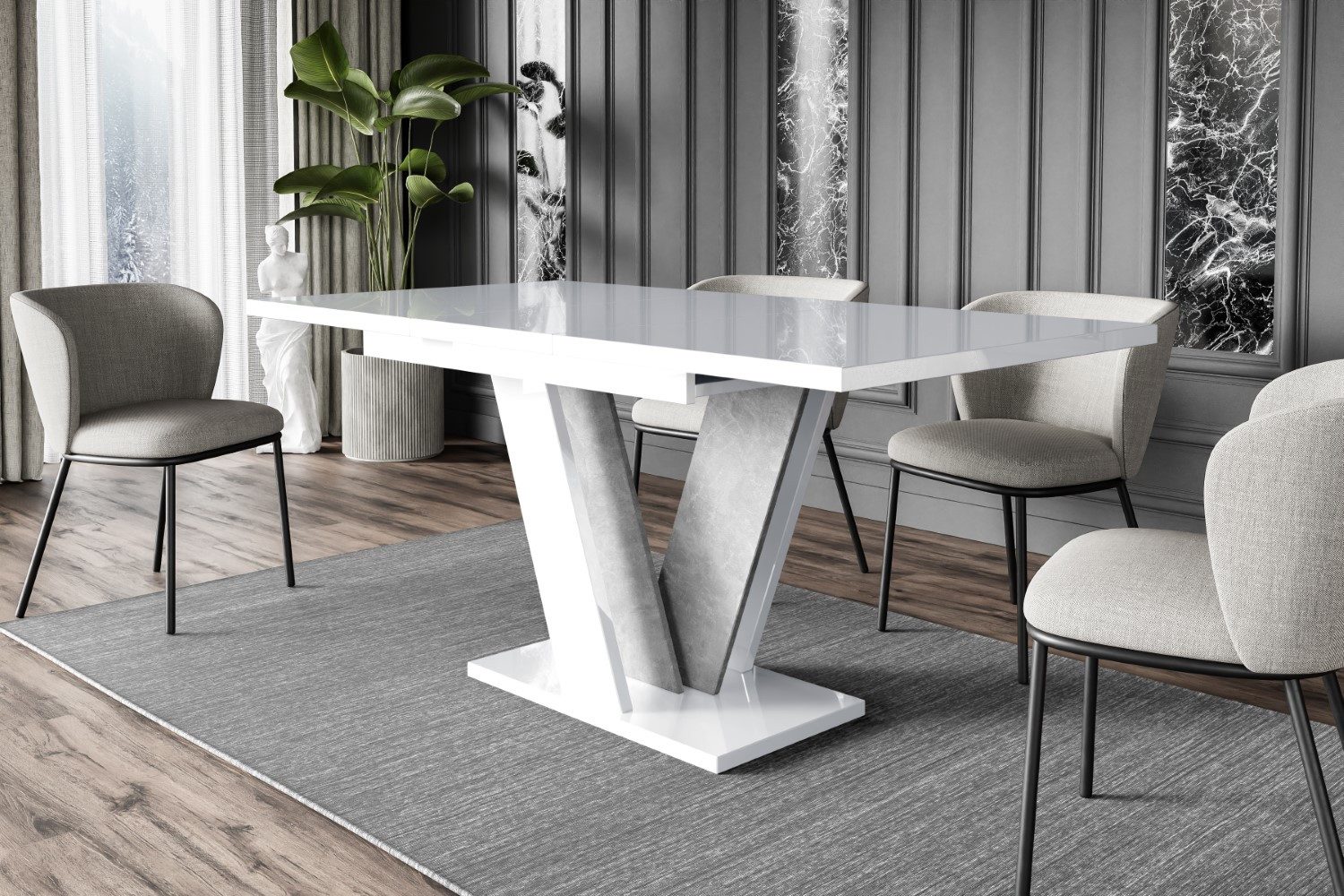 ALTDECOR Esstisch INEY (Esstisch ausziehbar, Esszimmertische, Tisch Wohnzimmertisch), Esszimmertisch ausziehbar 120 - 160 x 80 x 75 cm