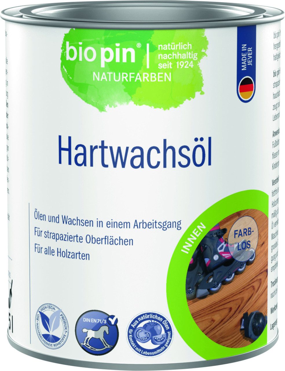 Bio Pin Holzöl Biopin Naturfarben Hartwachsöl 750 ml farblos
