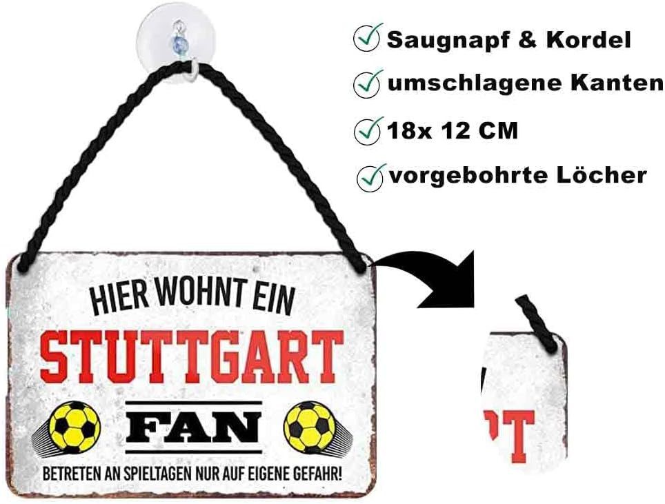 schilderkreis24 Metallschild Hier Wohnt ein Stuttgart Fan günstig online kaufen