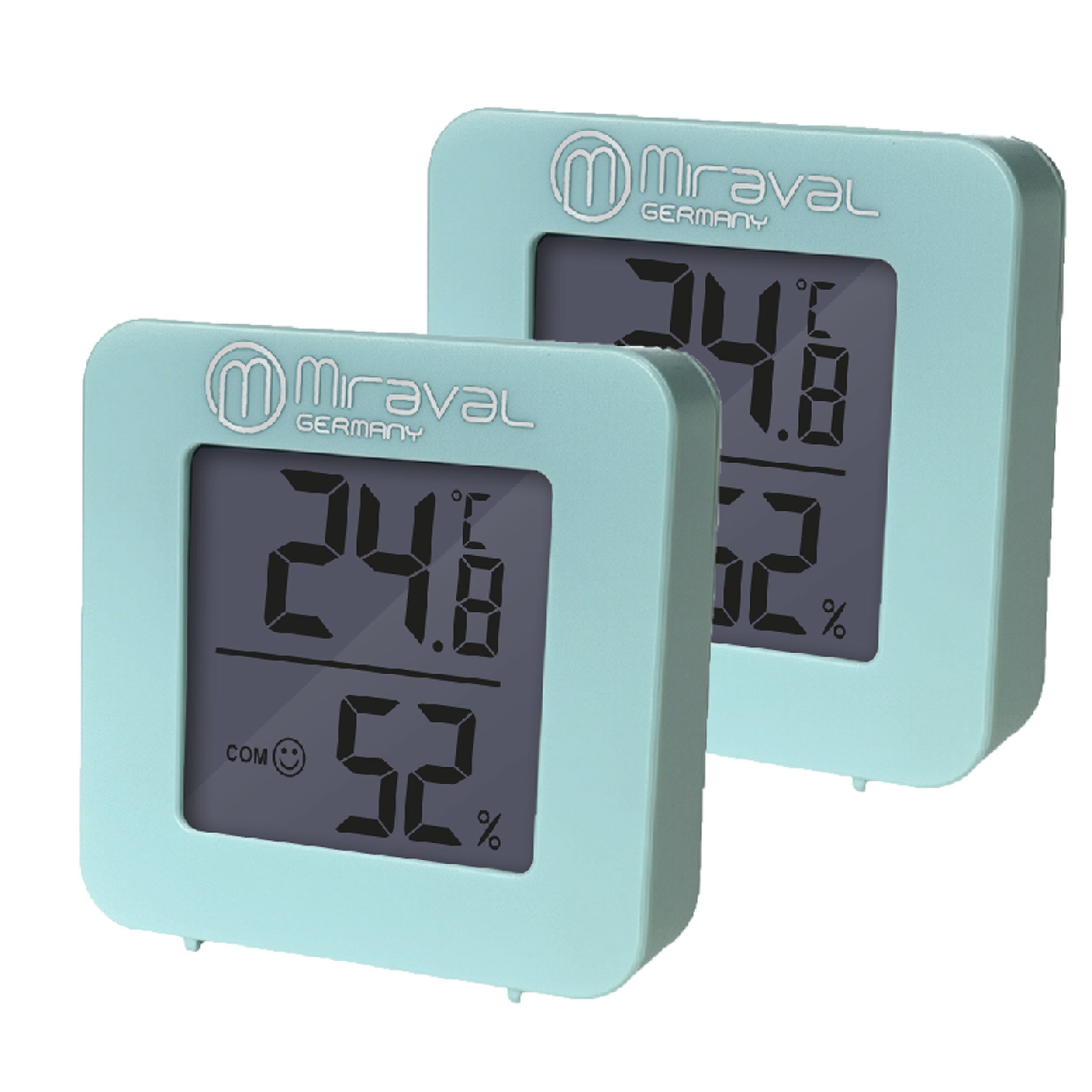 Miraval Klimamesser Miraval Thermo-/Hygrometer 2er Set, (Inklusive Akku), Temperatur, Luftfeuchte, Komfortanzeige
