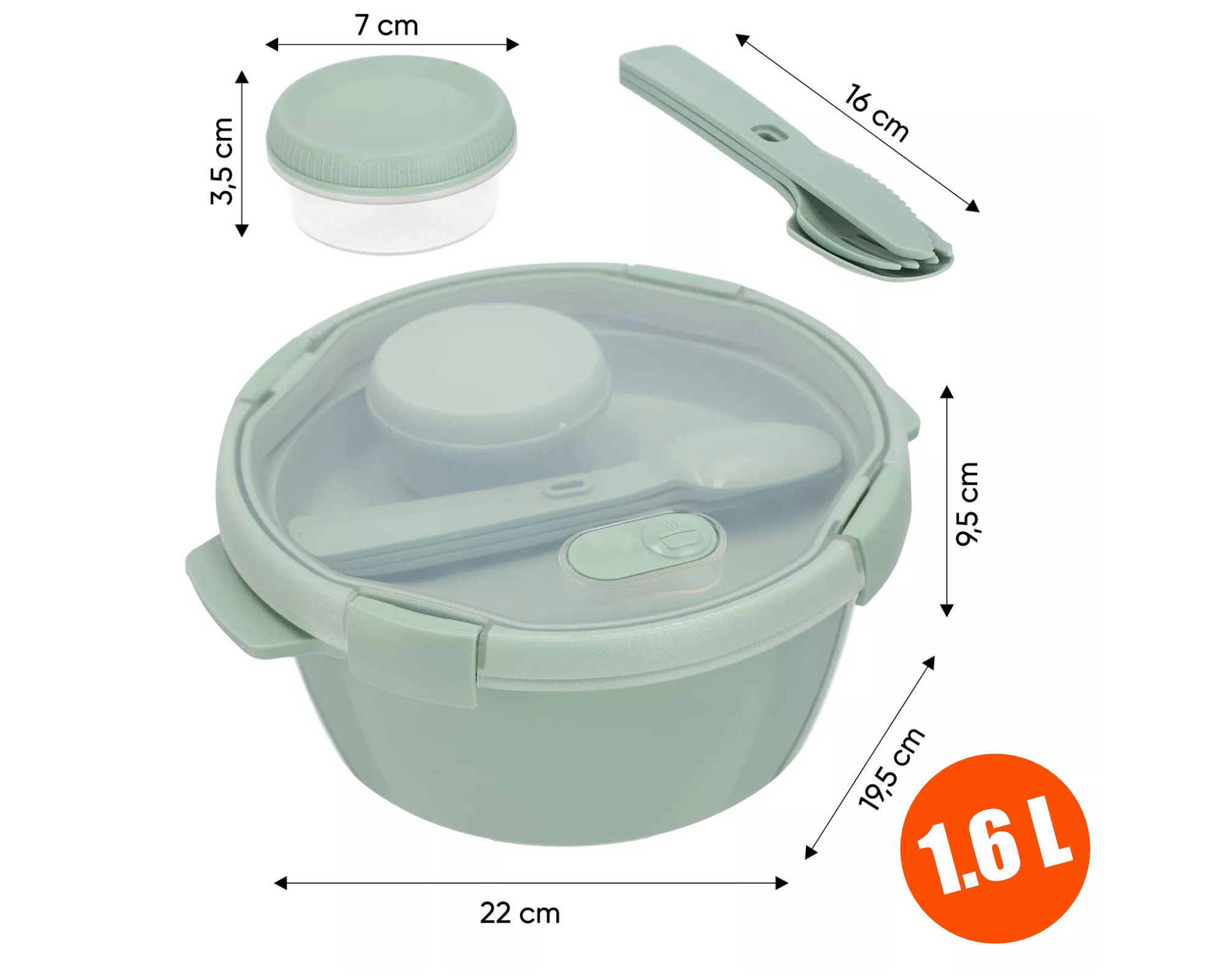 Curver Mikrowellenbehälter Smart To Go Eco, (inkl. Deckel), 100% Recycling-Kunststoff, grün