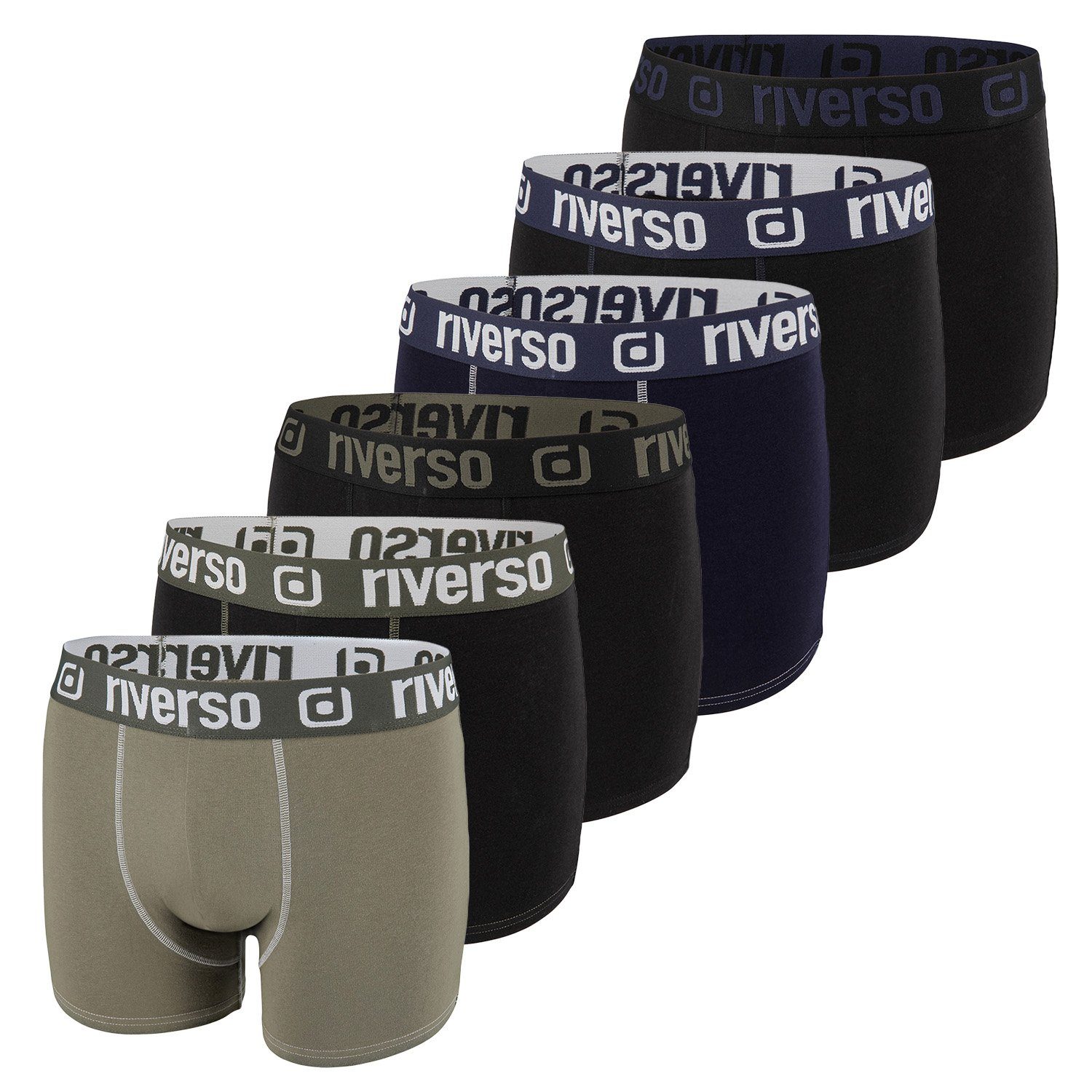 riverso Boxershorts Herren Retroshorts RIVJONNY Unterhosen (Vorteilspack, 6-St) Basic Boxer mit Stretch