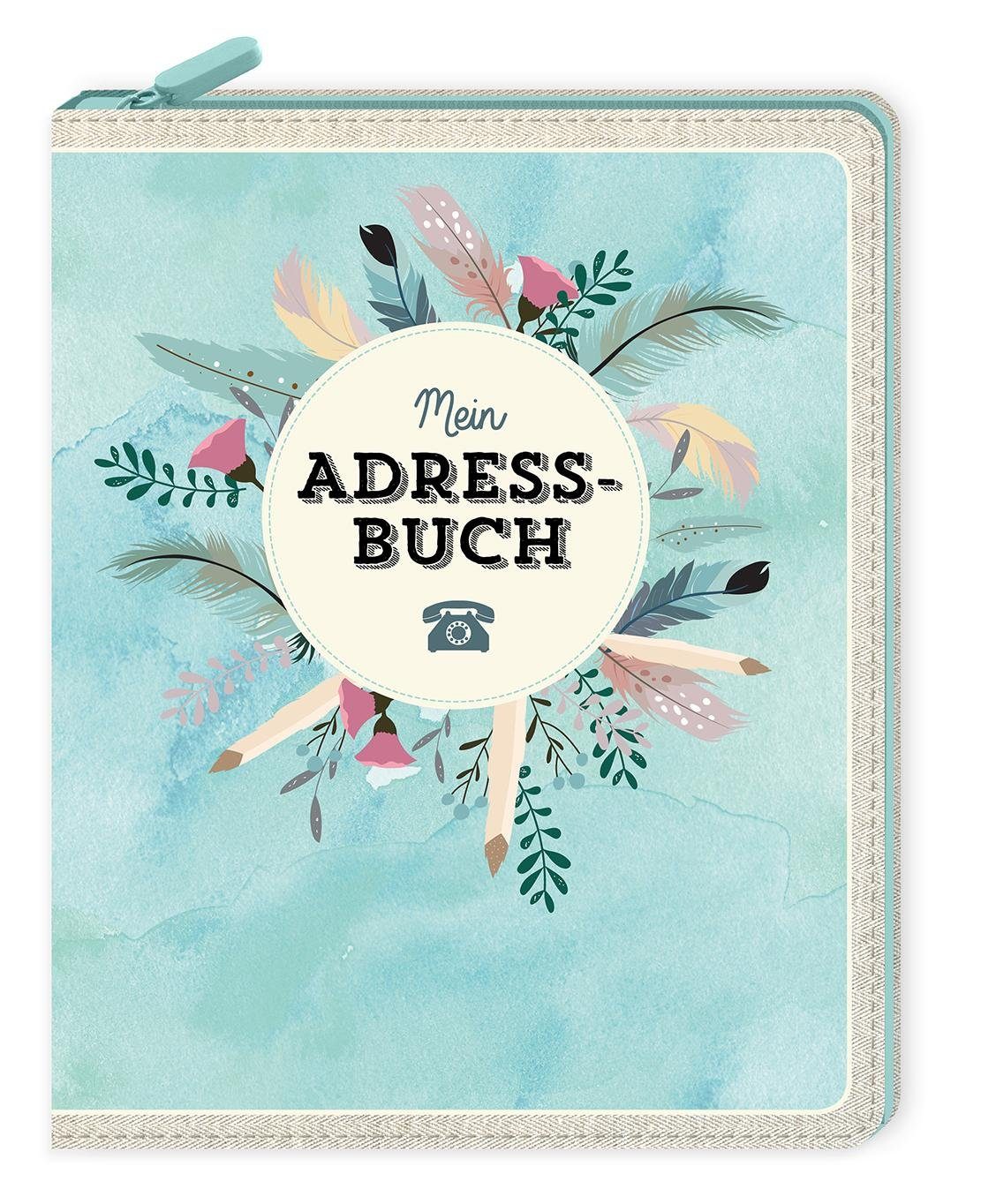 Notizbuch Eintragbuch mit Reißverschluss - Mein Adressbuch