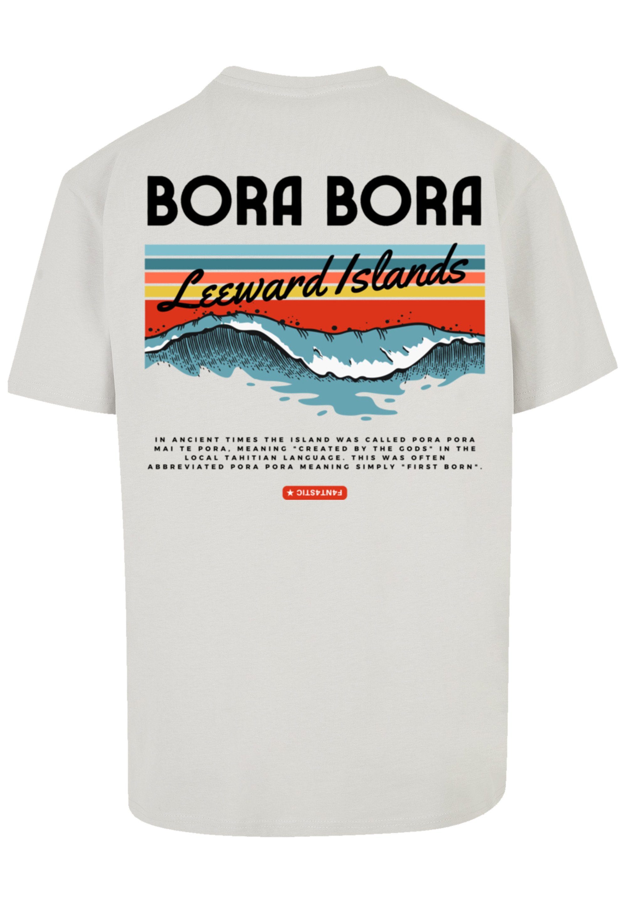 F4NT4STIC T-Shirt Bora Bora Island Leewards Print lightasphalt