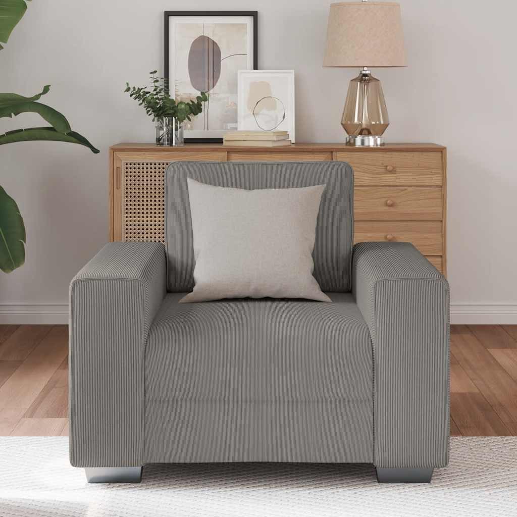 vidaXL Sofa Sessel Hellgrau 60 cm Cordstoff günstig online kaufen