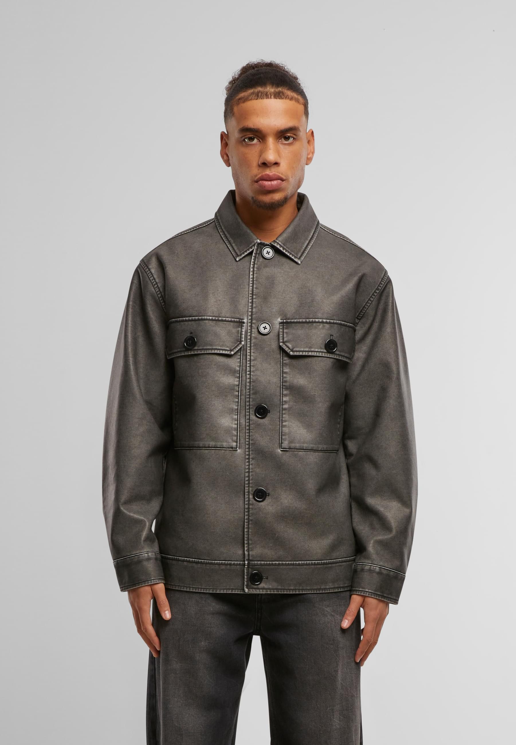 URBAN CLASSICS Lederjacke Urban Classics Vintage Jacket (1-St)