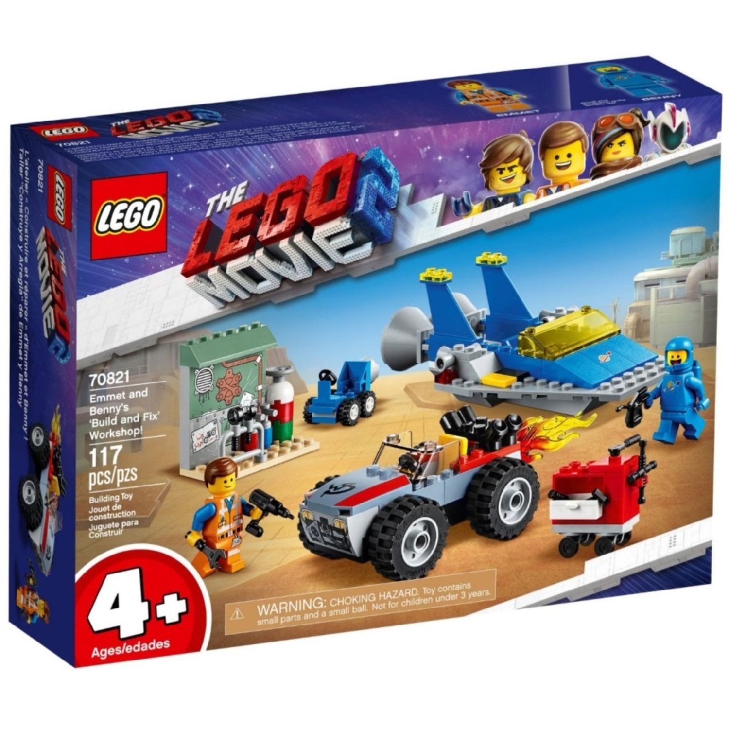 LEGO® 70821 THE MOVIE 2 Emmets und Bennys Werkstatt Konstruktions-Spielset, (Set), LEGO® THE MOVIE 2 Bau- und Reparatur-Werkstatt 2x Fahrzeuge Set