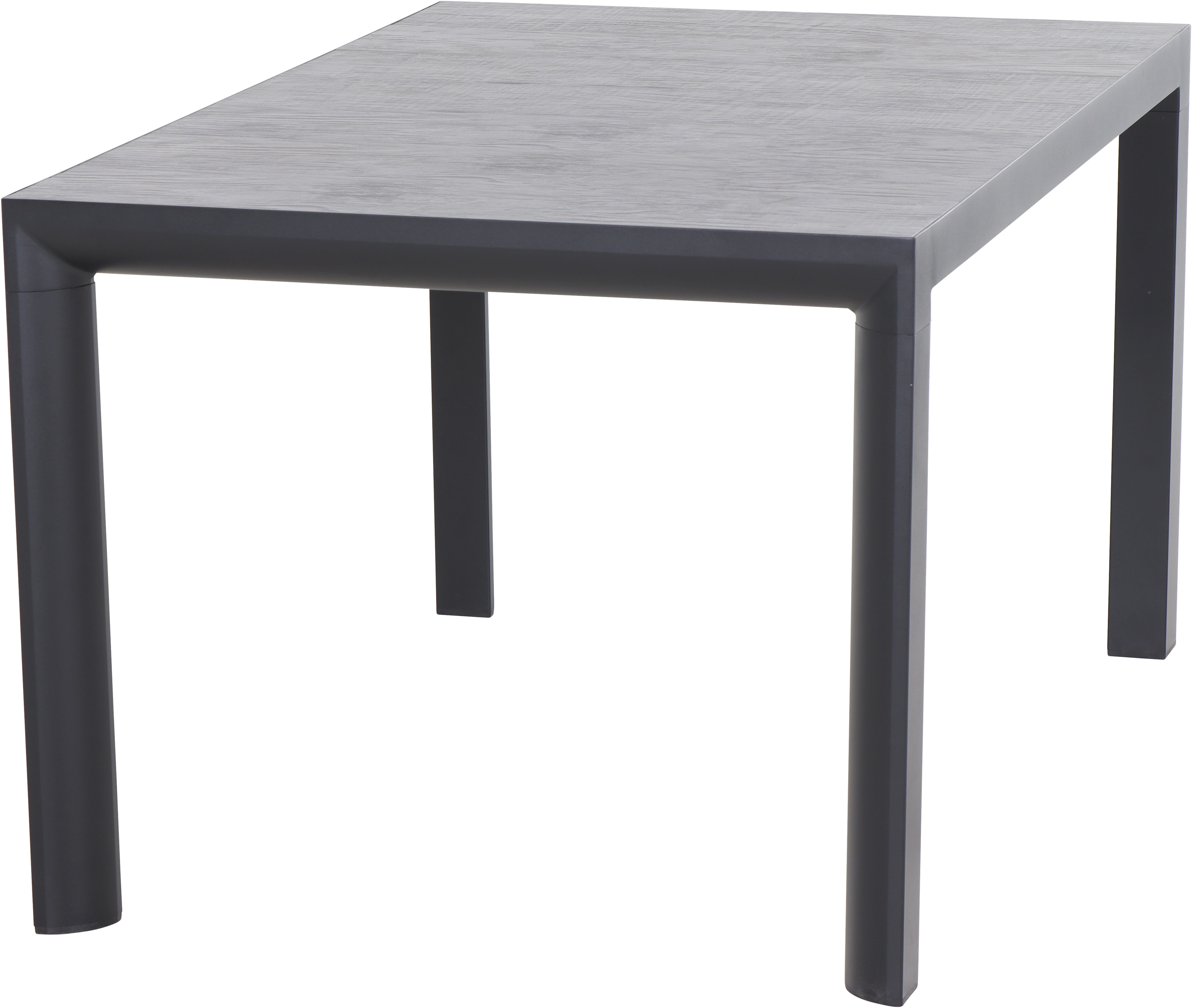 Siena Garden Gartentisch SILVA Tisch 140x90cm matt anthrazit/wood-grey, Aluminiumgestell matt anthrazit, Tischplatte aus Keramik in wood grey