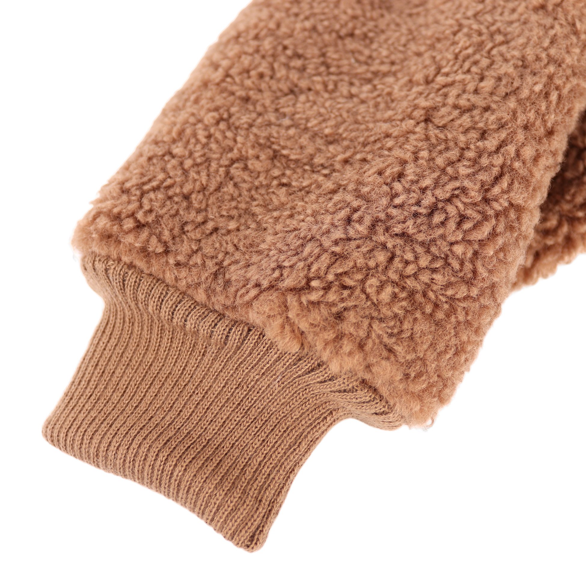 MIRROSI Fleecehandschuhe Damen Handschuhe Warm Dick Teddyfell, (Einheitsgröße) Herbst, und Kuschelig Winter aus ideal für Camel gefüttert
